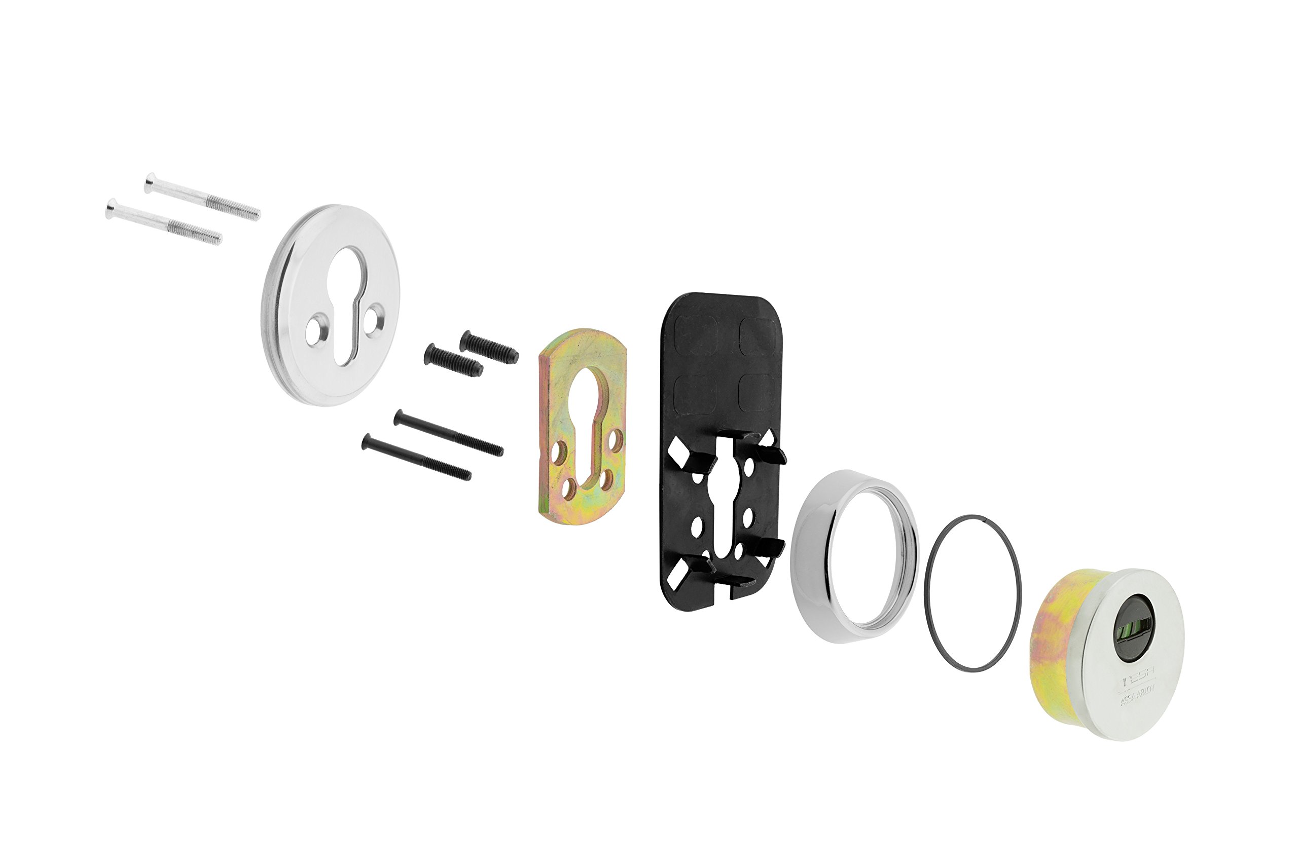 Tesa Assa Abloy E70026LN Bouclier de sécurité, laiton nickelé