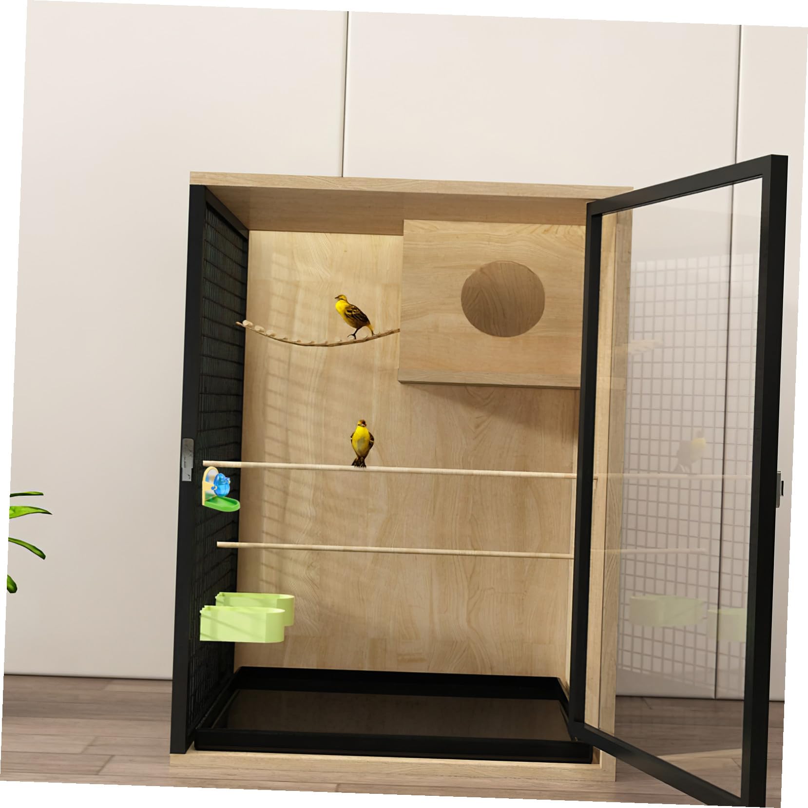 Juguete Antifugas de Comida para Loros y Pájaros de Material Liviano Estructura Simple para Entrenamiento y Entretenimiento de Mascotas en Casa Color Aleatorio
