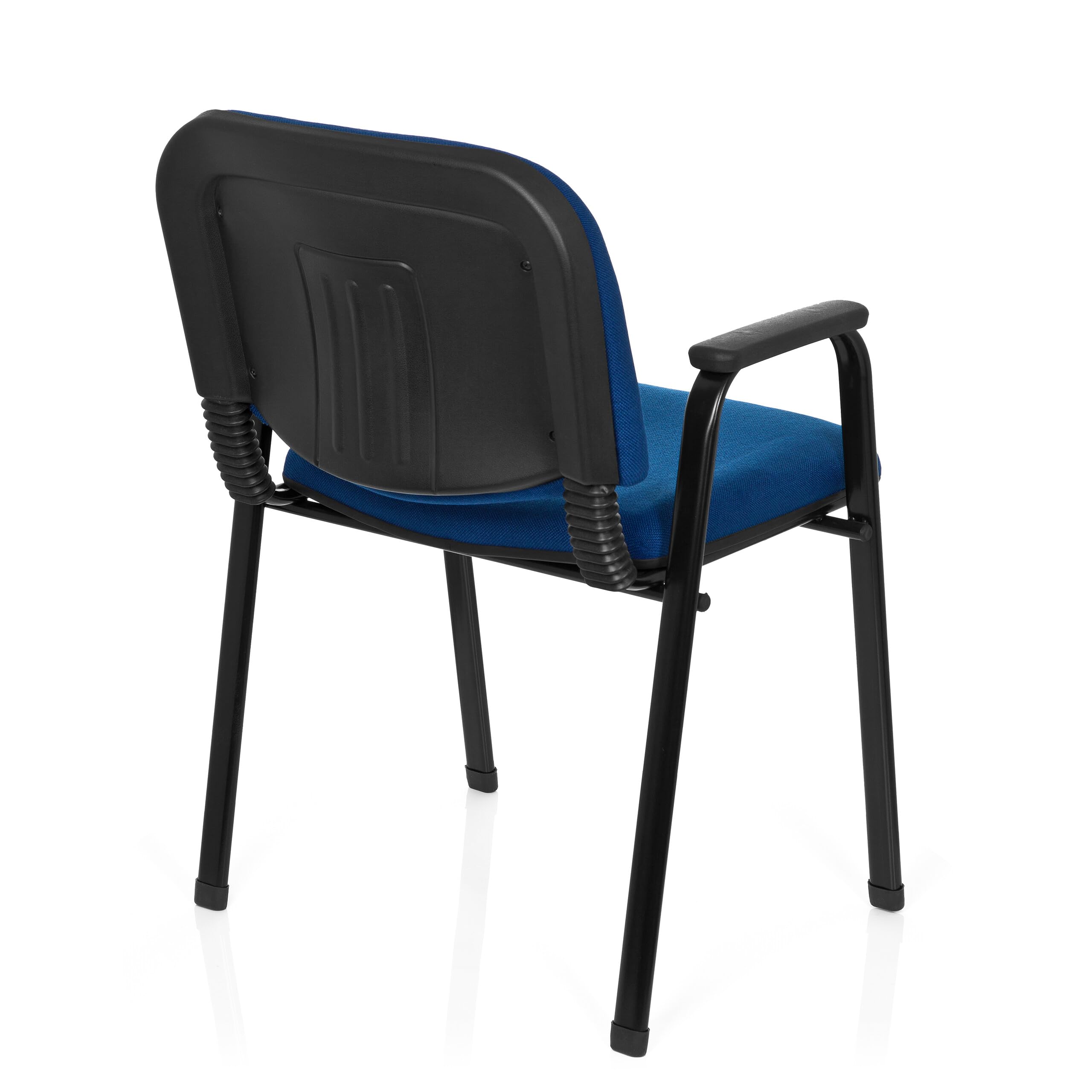 HJH Office 704341 Sedia visitatore XT 650 Fabric Blu Sedia da conferenza imbottita con braccioli, impilabile