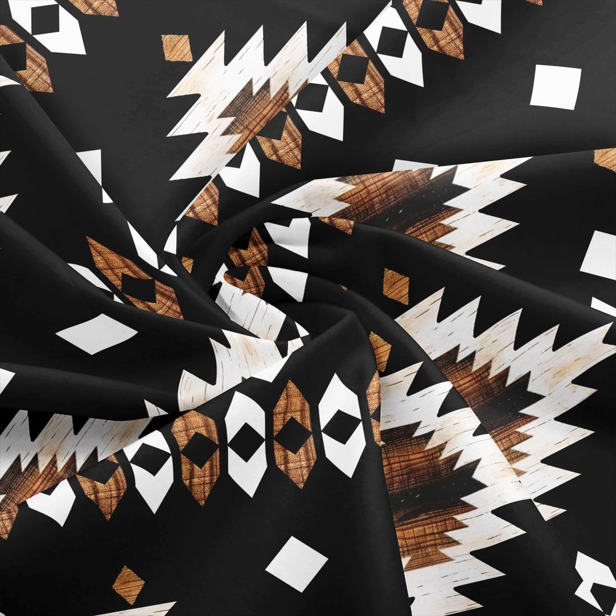 Aztec Boho Fabric by The Yard Ethnic Rustic Adults Sewing Soft Fabric Western Tribal DIY Fabrics Soft Polyester No Stretch Brown Black White Crafting Supplies Fabrics 1 Yard 36"x59" image 5