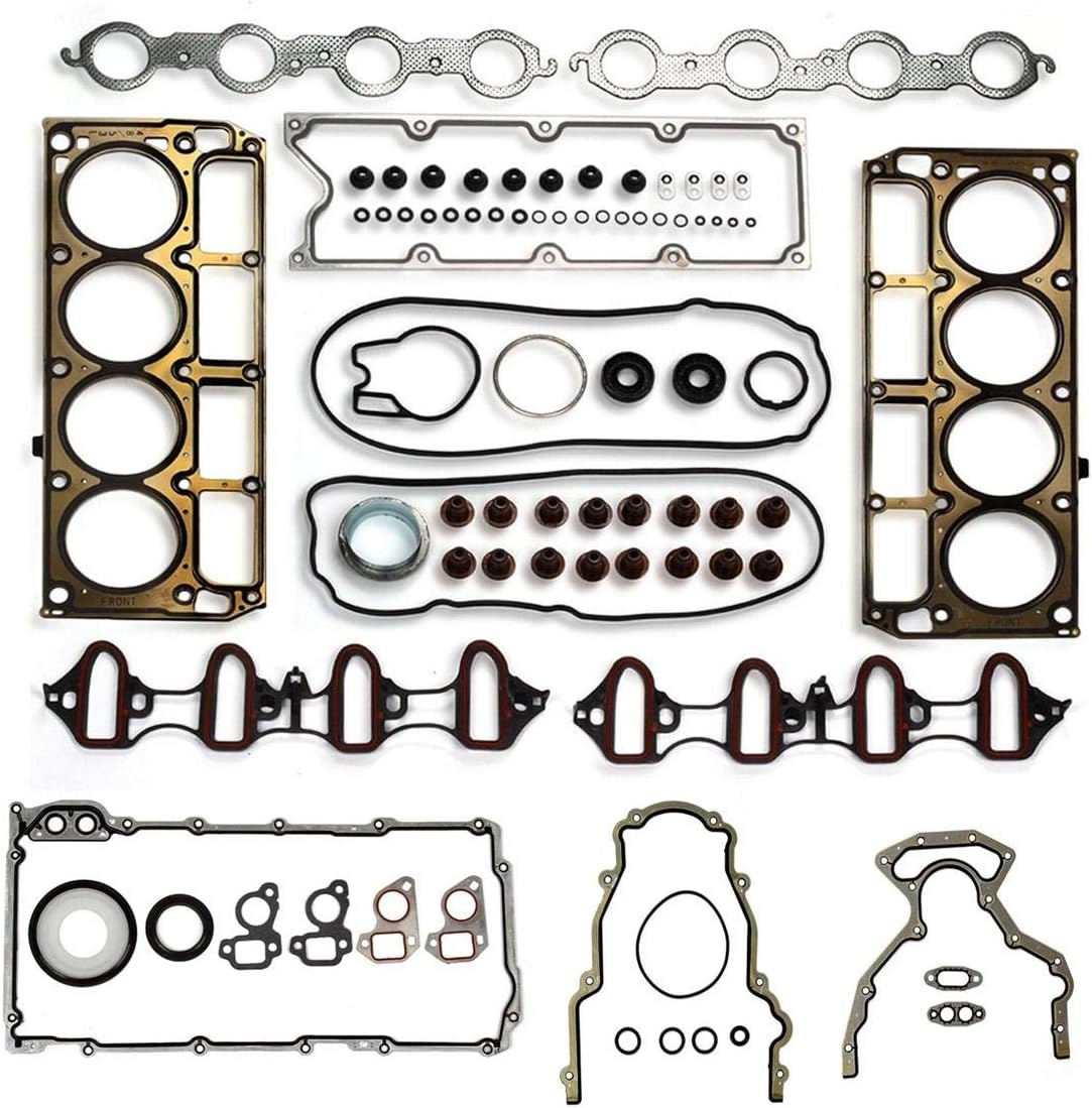 MLS Full Cylinder Engine Gasket Set HS26191PT-1 CS9284 Compatible with Chevy/Avalanche/Suburban/Express/Savana 1500 5.3L Silverado/Sierra 1500 Tahoe Yukon 4.8L 5.3L V8 2004 2005 2006