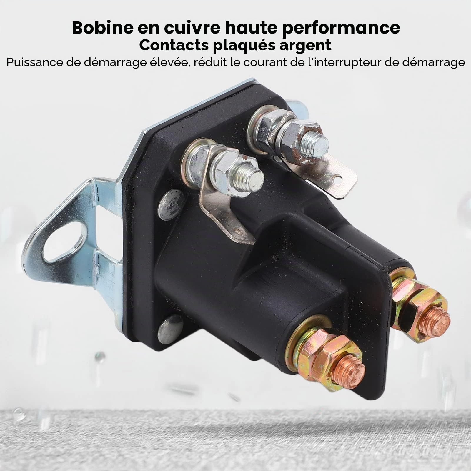 Walfront Relais de Démarreur 12V, 48W, 1A, Normalement Ouvert, Montage en Surface, Pièces de Rechange pour Tondeuse à Gazon, VTT, Véhicules Utilitaires, Motoneiges, Tracteurs