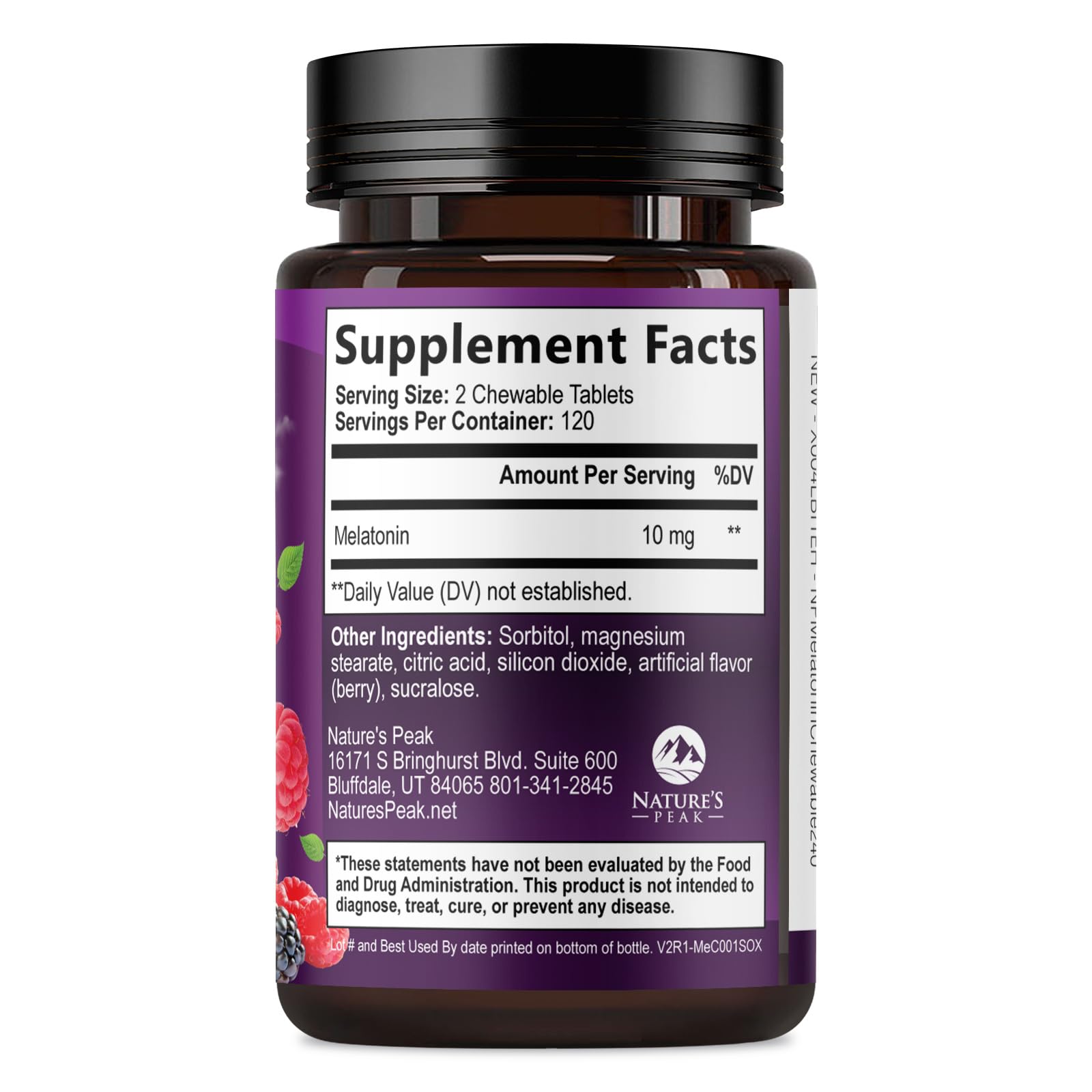Melatonin 10mg - Fast Dissolve Sleep Support Melatonin Supplements for Adults - Extra Strength Sugar Free 10 mg for Restful Nighttime Sleep Support, Berry Flavor, Bottled USA - 120 Day Supply — Amazon image 9