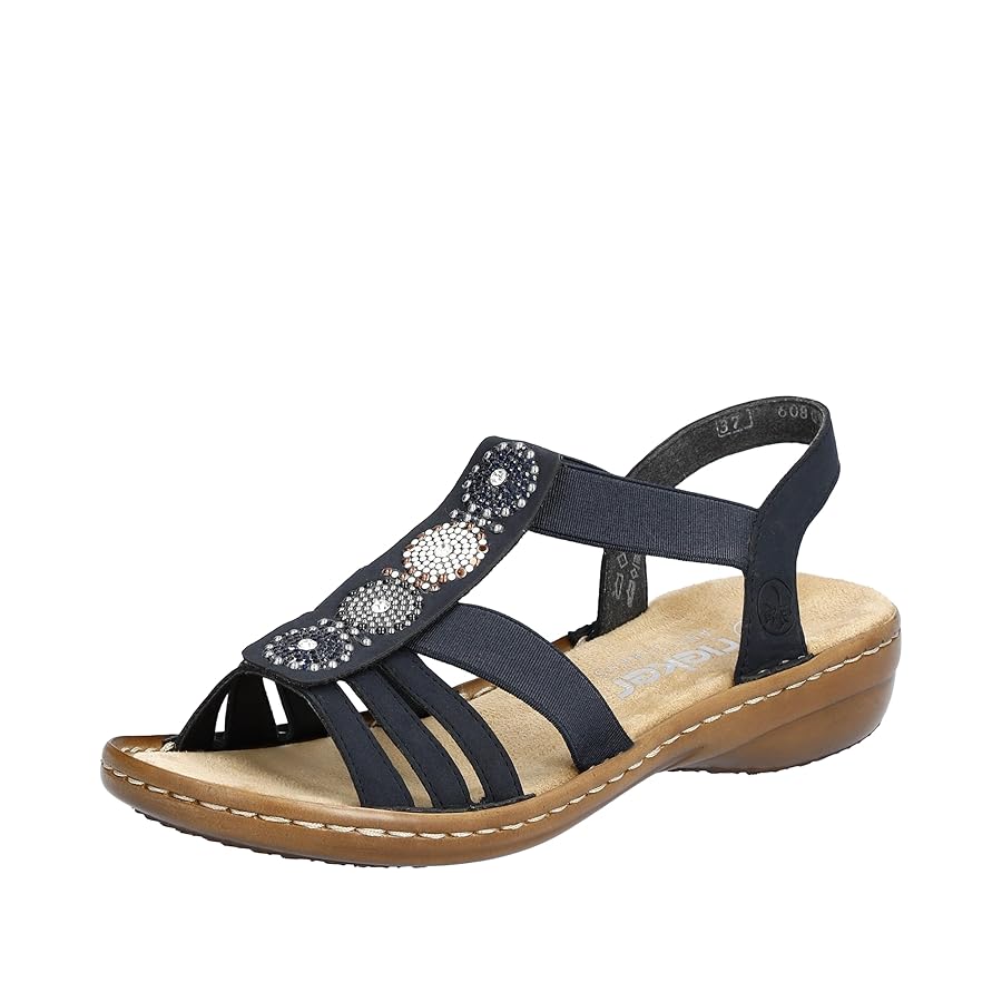 Rieker Cayman ウーマンサンダル Amazon.com | Rieker Women's 608g9-45 Sandals, blue, 5 Women