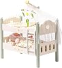 ROBOTIME Wooden Doll Bunk Bed, Dolls Cots Convertible Bed with Ladder and Bedding, for 18 inch Stackable Dolls Crib, Perfect Doll Accessories, Gift for Children, Green