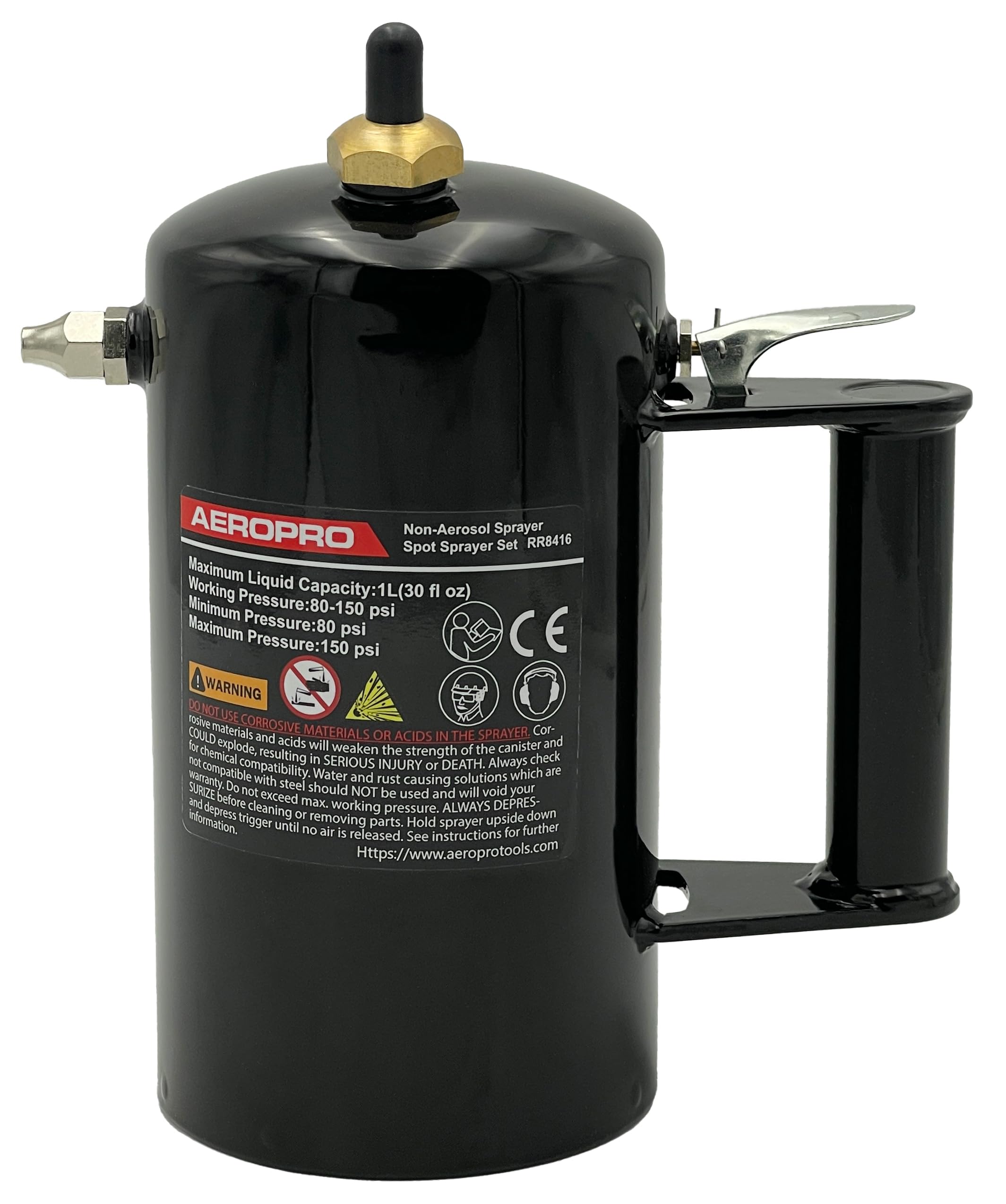 AEROPRO drucksprüher 946 ml, druckluft dose wiederbefüllbar, Non-Aerosol sprühflasche für Kriechöl, Schmiermittel, Entfetter und geeignete Lösungsmittel, 80–150 PSI