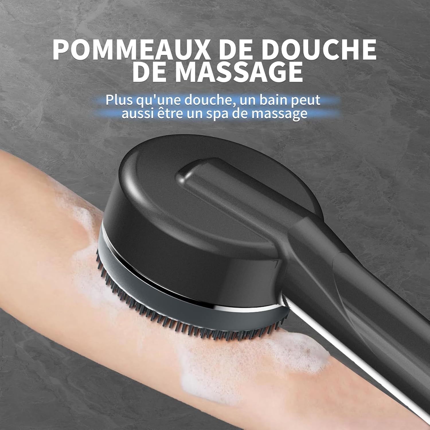 Pommeau de Douche Haute Pression,Pommeau de Douche Anti Calcaire Filtrant - Douchette Shower Jet 3+1 Modes avec Bouton Pause, Économie d'Eau,Douche Tuyau 1.5M Avec 3 filtres et support mural
