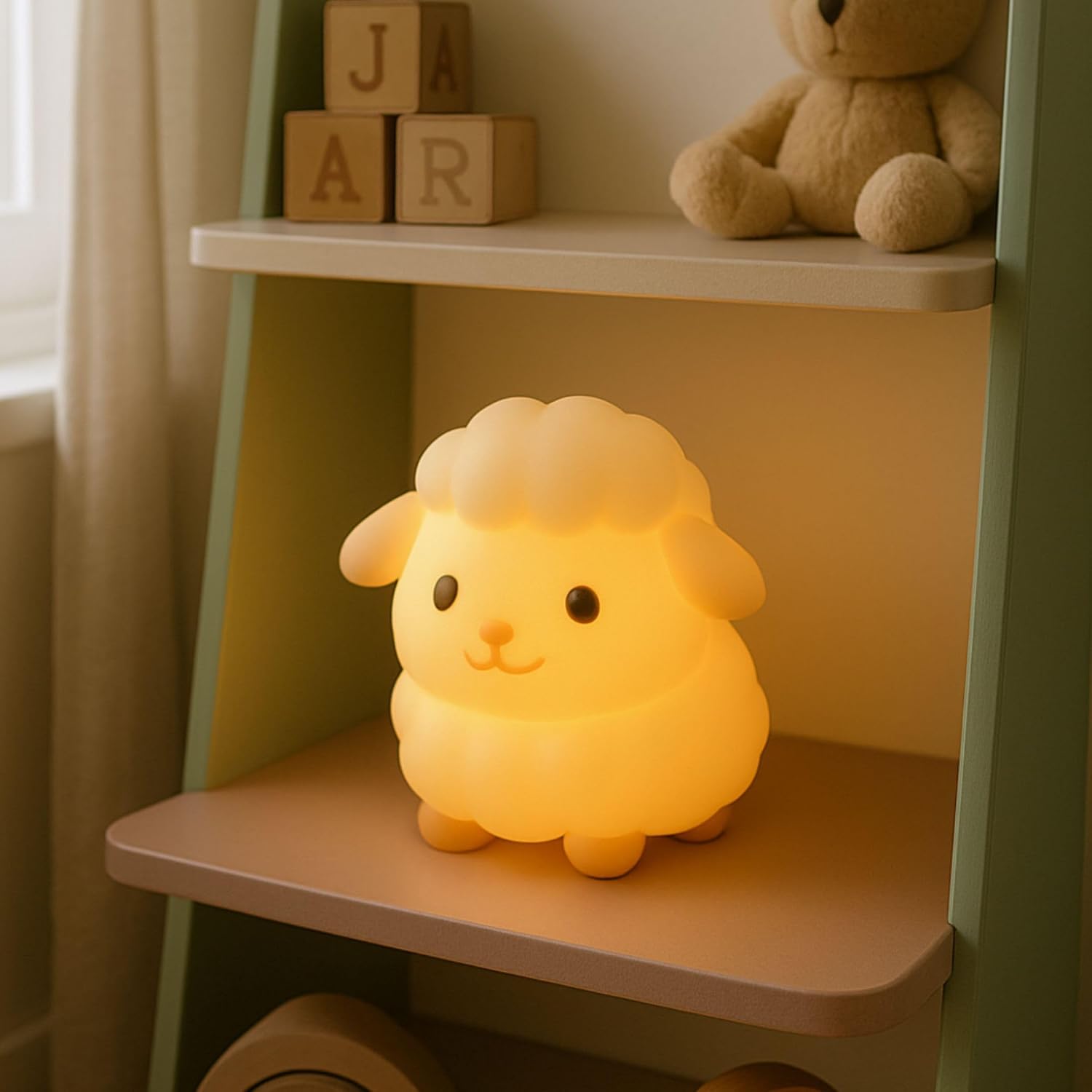 Silicone Night Lamps Baby Night Light, 7 Color Touch Control, USB-C Rechargeable, Timer Function, Washable, Bedside Lamp for Kids Room, Comfort Night Gift, Bella