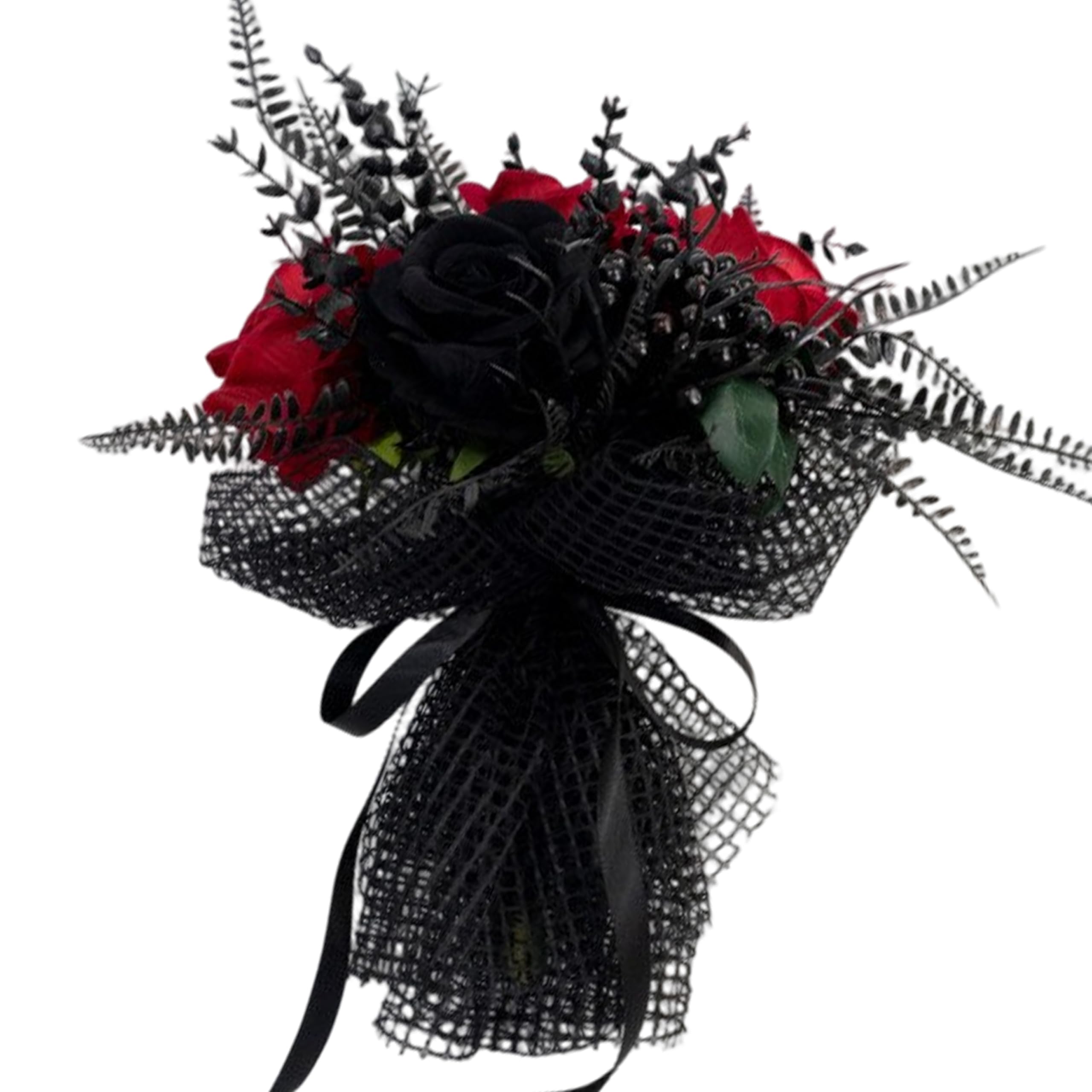 Bouquet di fiori gotici Bouquet da sposa in velluto rosso-nero per la sposa