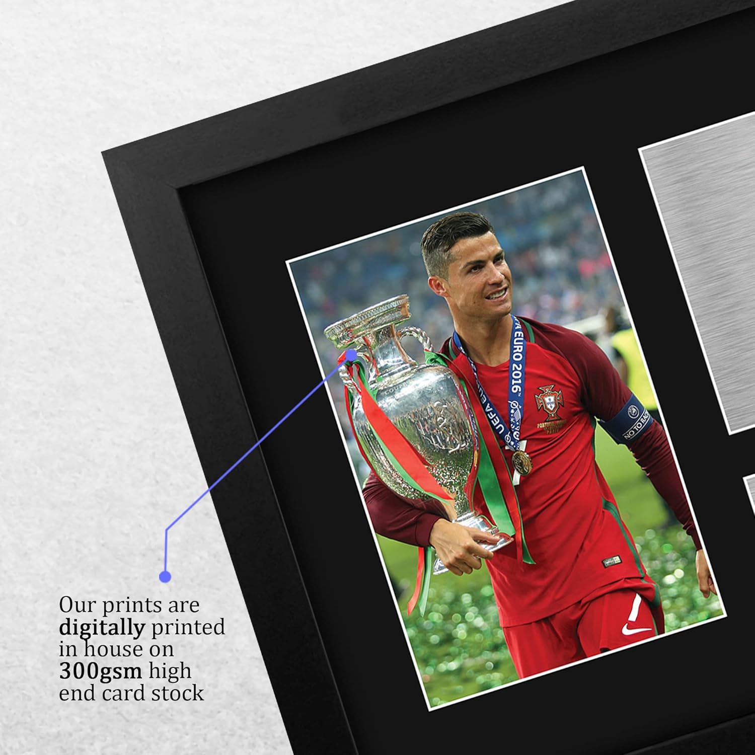 HWC Trading USL Framed Cris Ronaldo Gifts Printed Signed Autograph Picture for Soccer Fans and Supporters - US Letter Size
