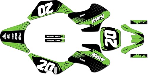 Kit de gráficos para Kawasaki KDX50 KDX 50 (todos los años), serie Spear verde 09 Mil-Dirt Pit Bike Calcomanías de motocicleta, calcomanía de
