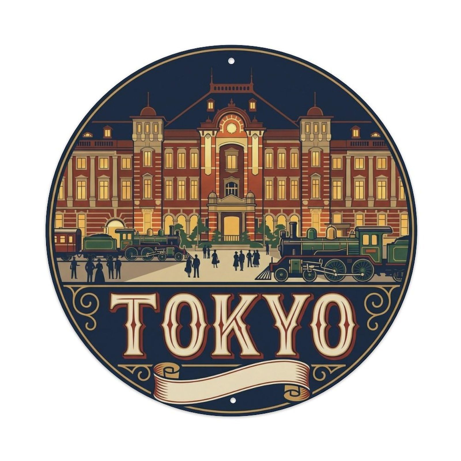 Vintage Travel Tokyo Japan Magnificent Vintage Metal Tin Sign Plaque Wall Decor for Cafe, Club Bar, Office, Garden Metal Poster 8x8Inch