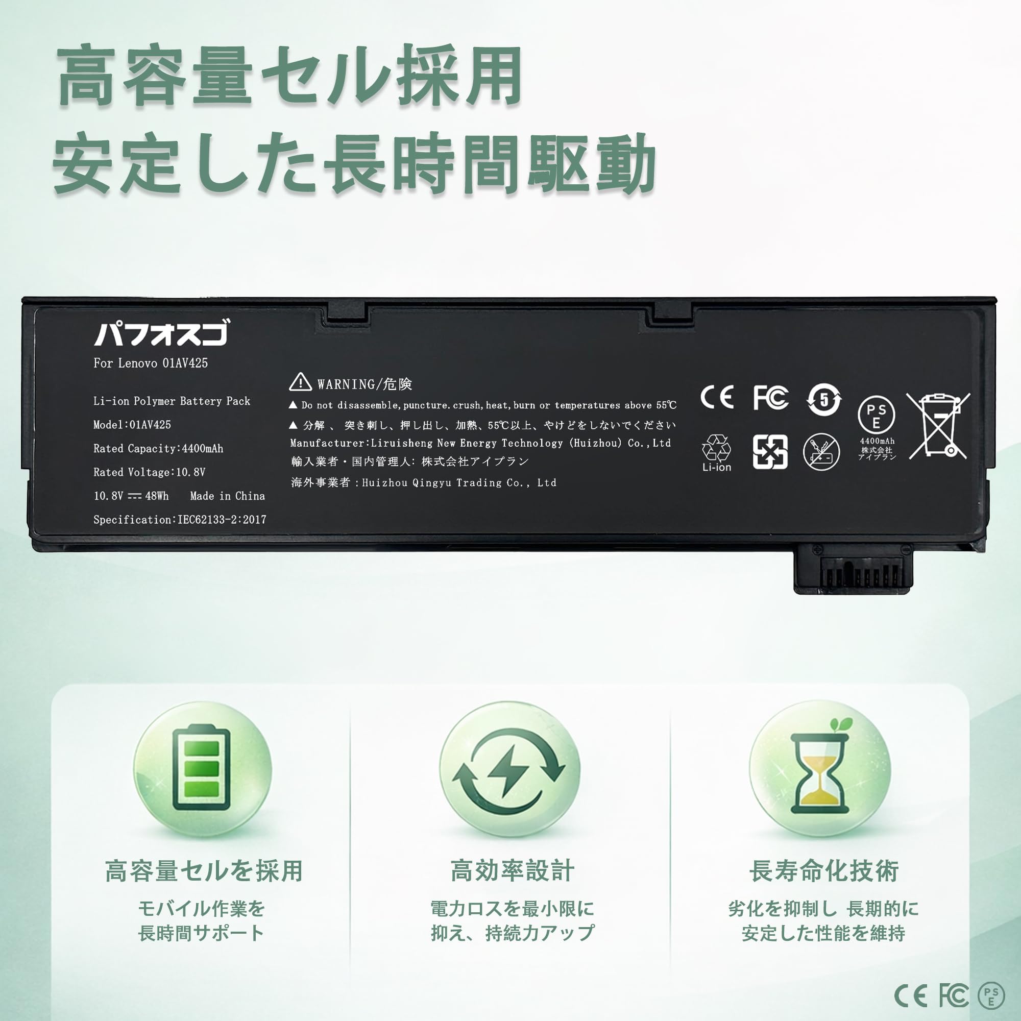 Amazon.co.jp: パフォスゴ for Lenovo 01AV425 バッテリー 交換 