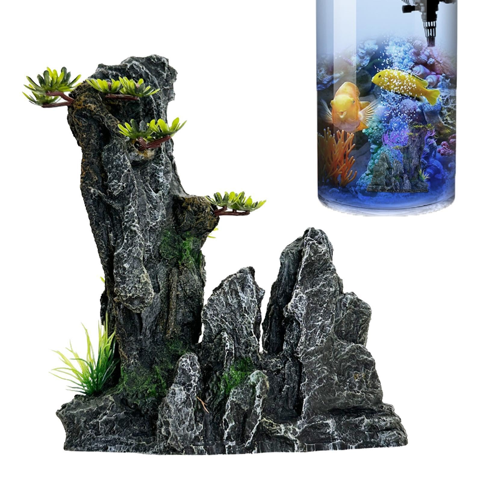 per acquari, rocce decorative per acquario, roccia per acquario in resina, grande acquario realistico, grotte di nascondiglio di montagna per acquario interno
