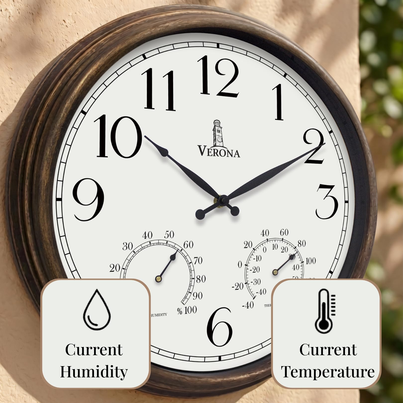 Amazon.com: Outdoor Clocks for Patio Large Waterproof with
