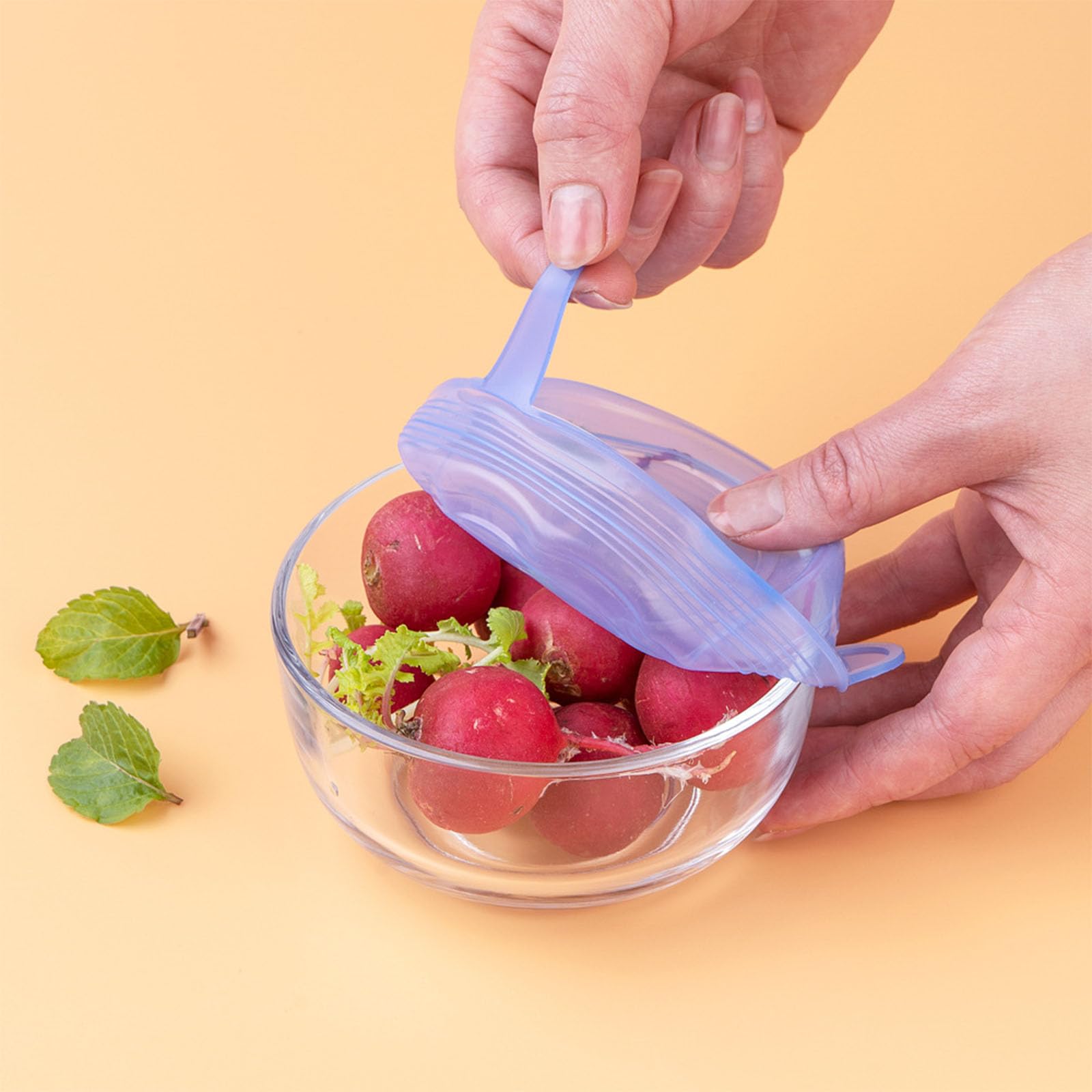 Xilmark Set 4 Coperchi in Silicone per Yogurt 500g – Tappi Riutilizzabili Universali BPA Free – Chiusura Ermetica Salvafreschezza per Yogurt Lavabili in Lavastoviglie + Sacchetti
