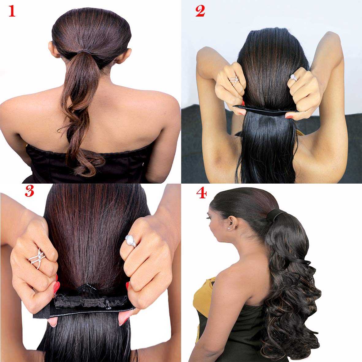 KIS Beautiful Snapon Ponytail Hair Extension (2 in 1) Human Hair Blend Salon-Quality Voluminous Luxurious Customizable Tangle Free Natural Hair (20 Inch Length So5 Natural Brown Color) 1