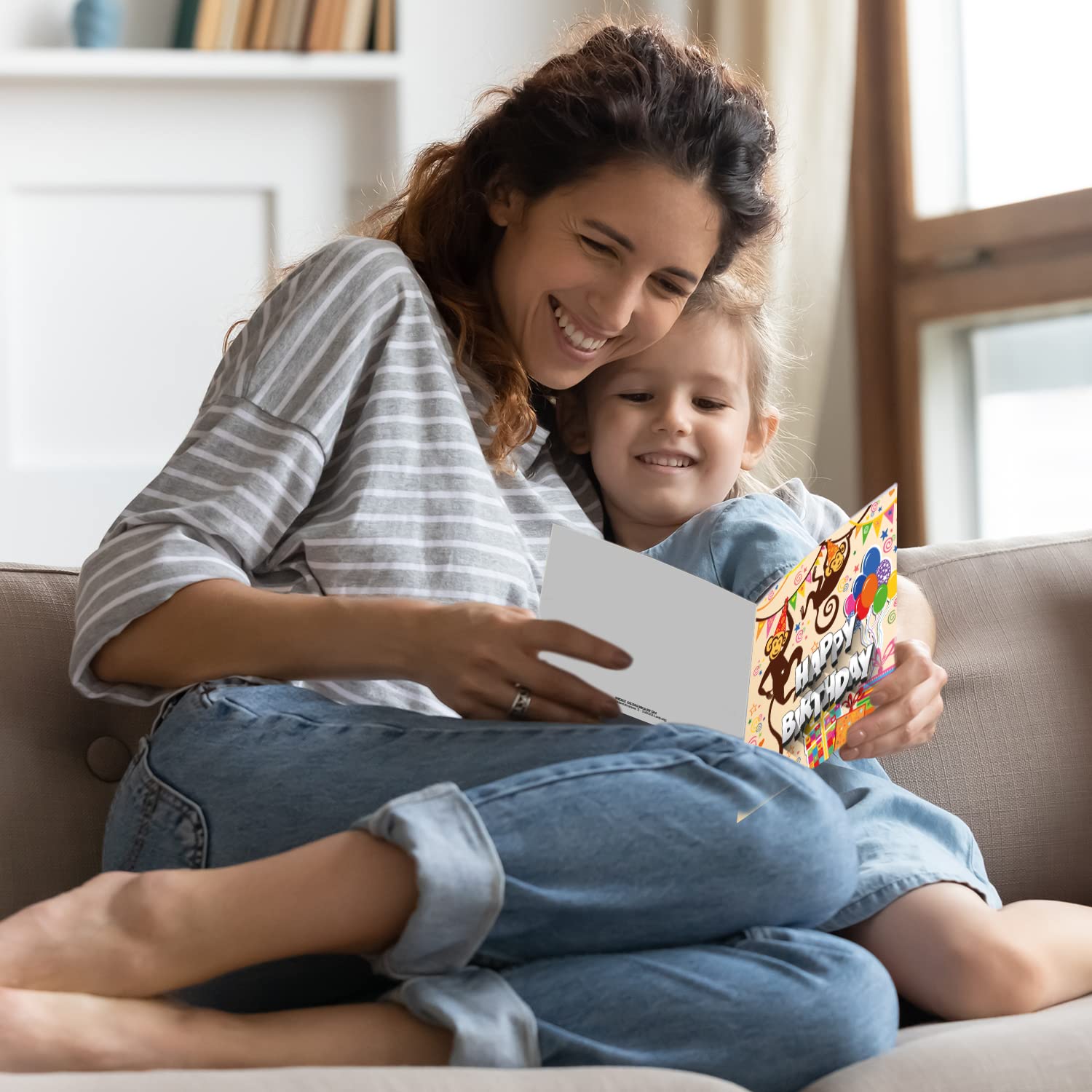 Tarjeta De Cumpleaños Número 14 Para Videojuegos, Diseño De Gorila, Tamaño A5 Con Sobre Amarillo. Tarjeta