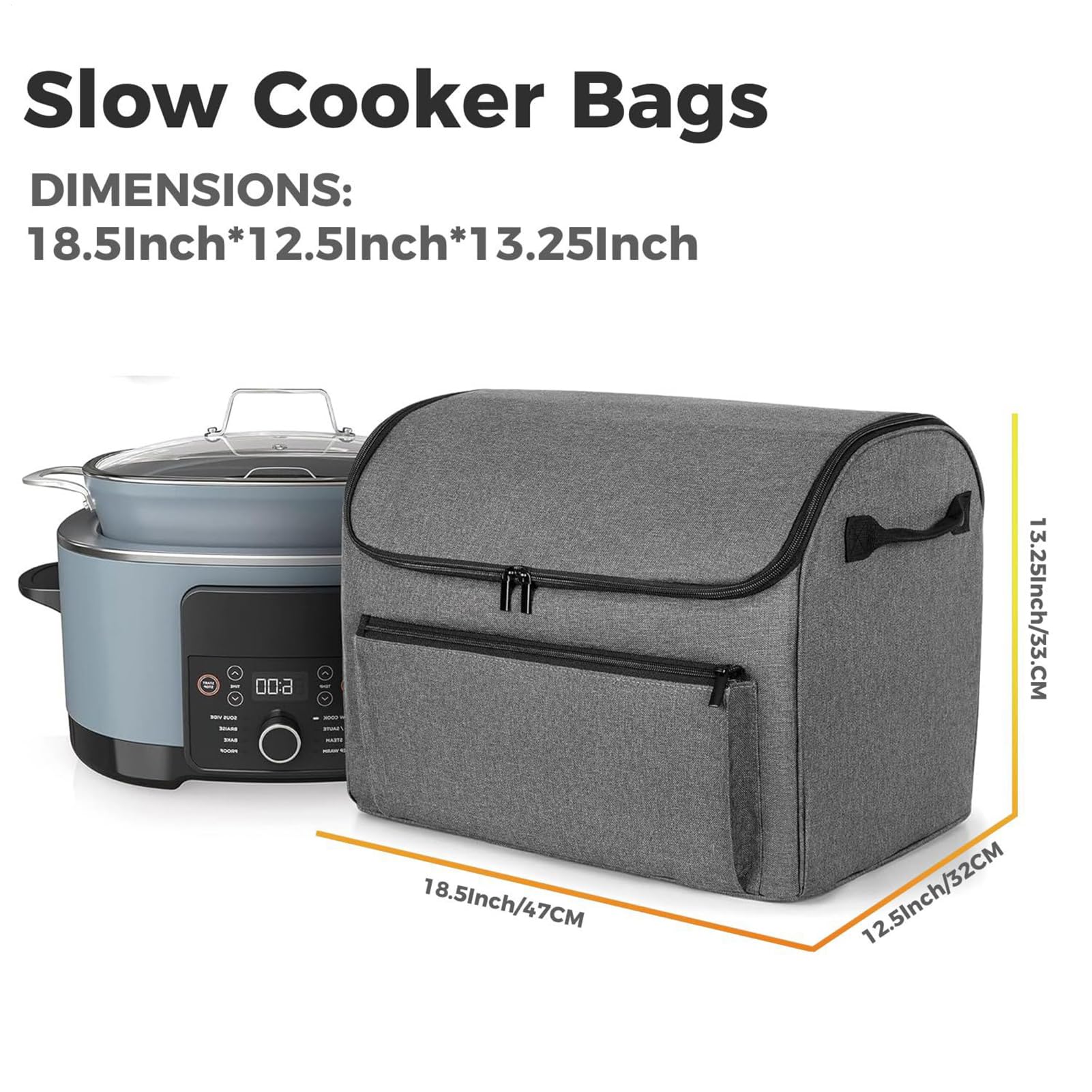 Schongarer Tragetasche Kochtopfträger Schongarer Reisetasche | Wasserdichter Tragbarer mit Zubehörfach, Einfach zu Reinigendes Innenfutter Hülle für Outdoor Picknick Familientreffen