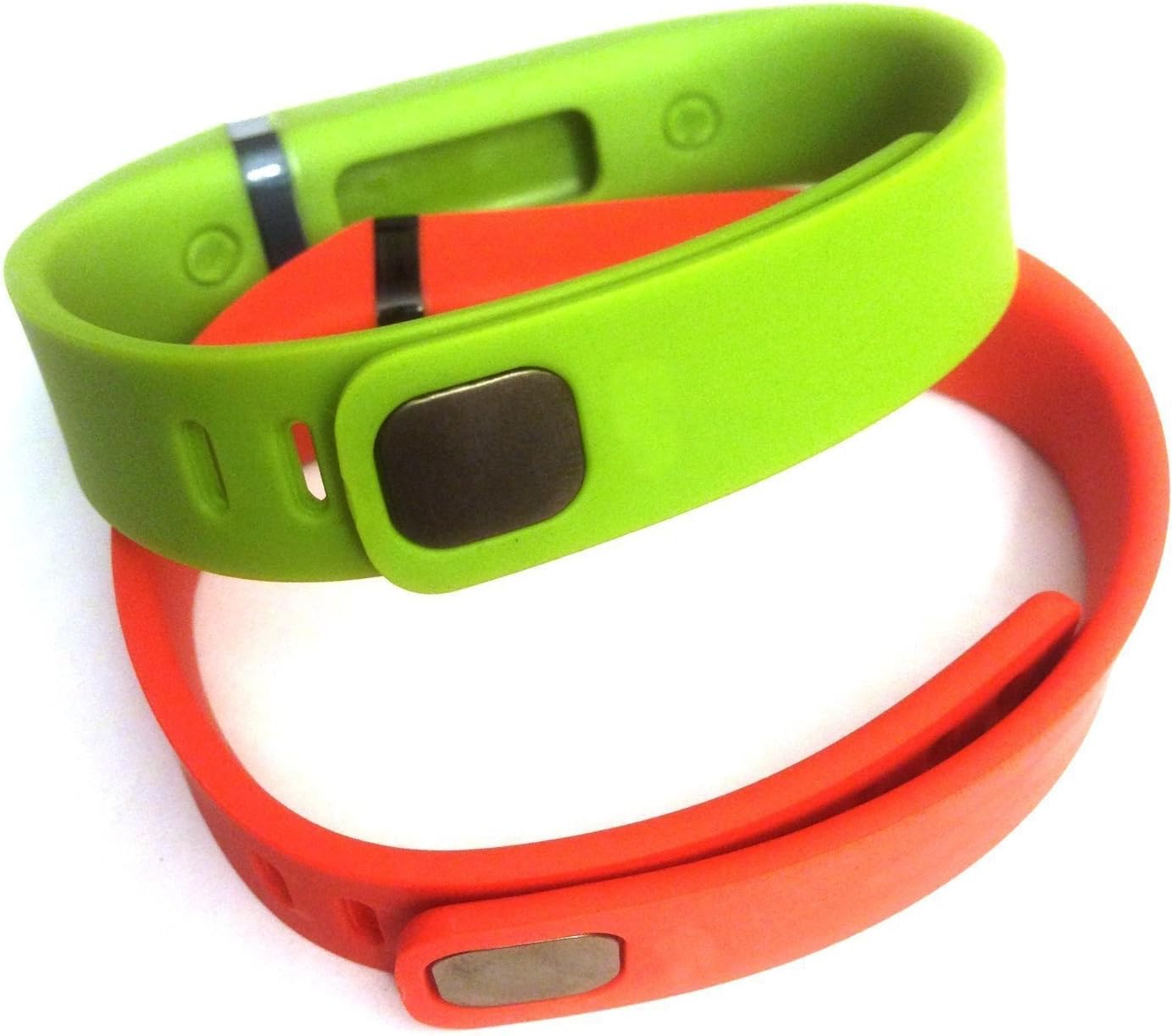 YOUDirect(TM) 2pcs Large Size (6.3"-8.2")(161mm-209mm) Combination Replacement Rubber Bands Wireless Activity Bracelet Excercise Arm Band Armband Sports Wristband Accessory Pack with Clasps for Fitbit FLEX Only /No tracker (Lemo Green+Carroty)