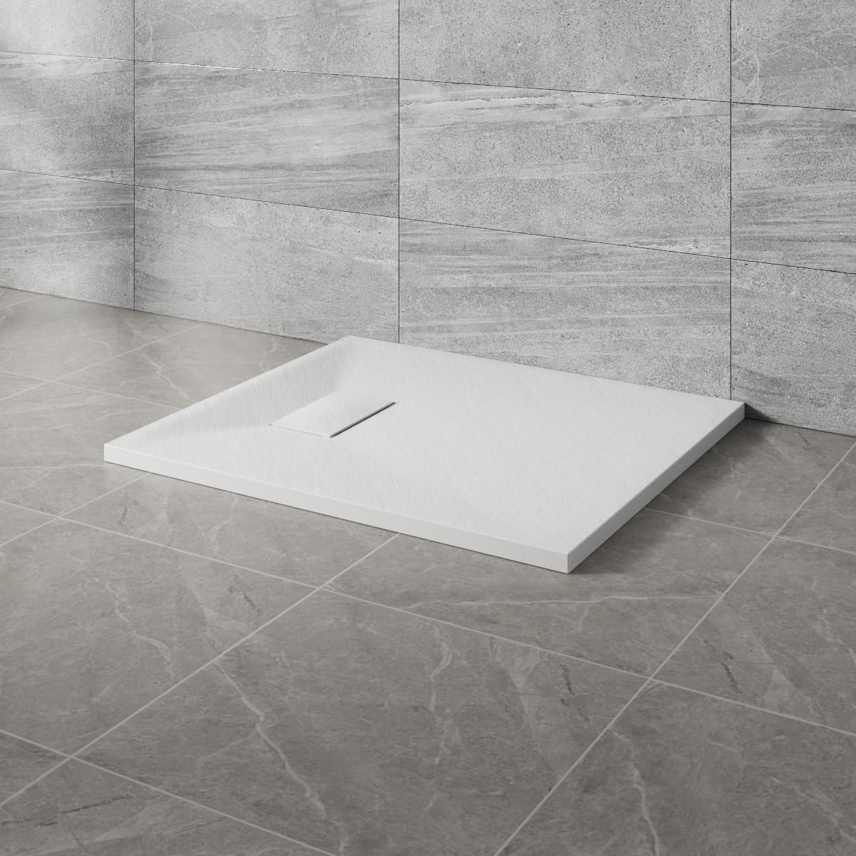 Nrg White 900X700mm Smc Rectangle Shower Tray Slip-Resistance Bathroom Shower Base Easy To Clean