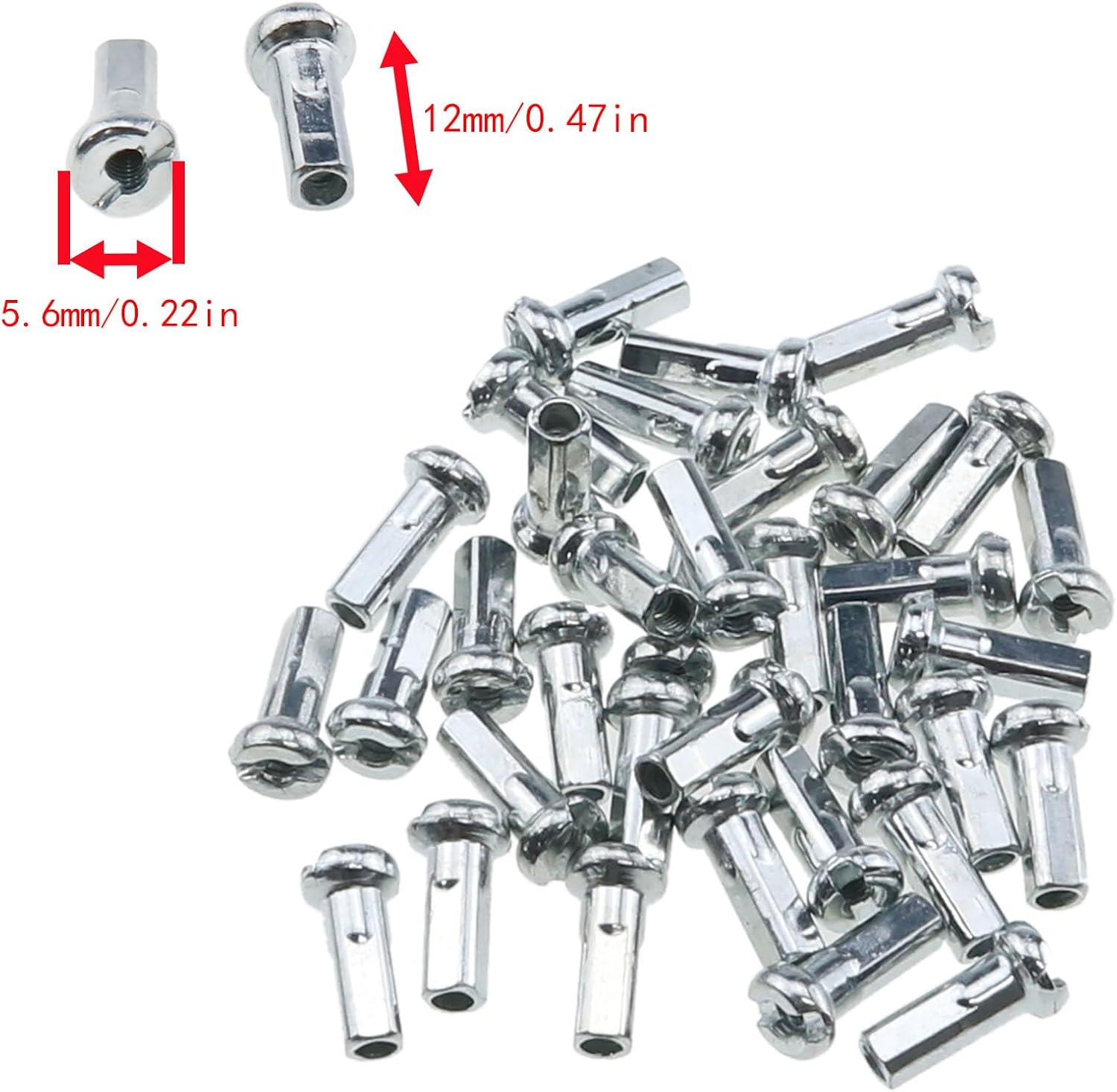 36PCS 260mm/10.2inch Steel Spokes Bike Spokes Road Bike Mountain Bike 14G Spokes with Spoke Nipples Replacement Spokes for Mountain Bike(Silver)