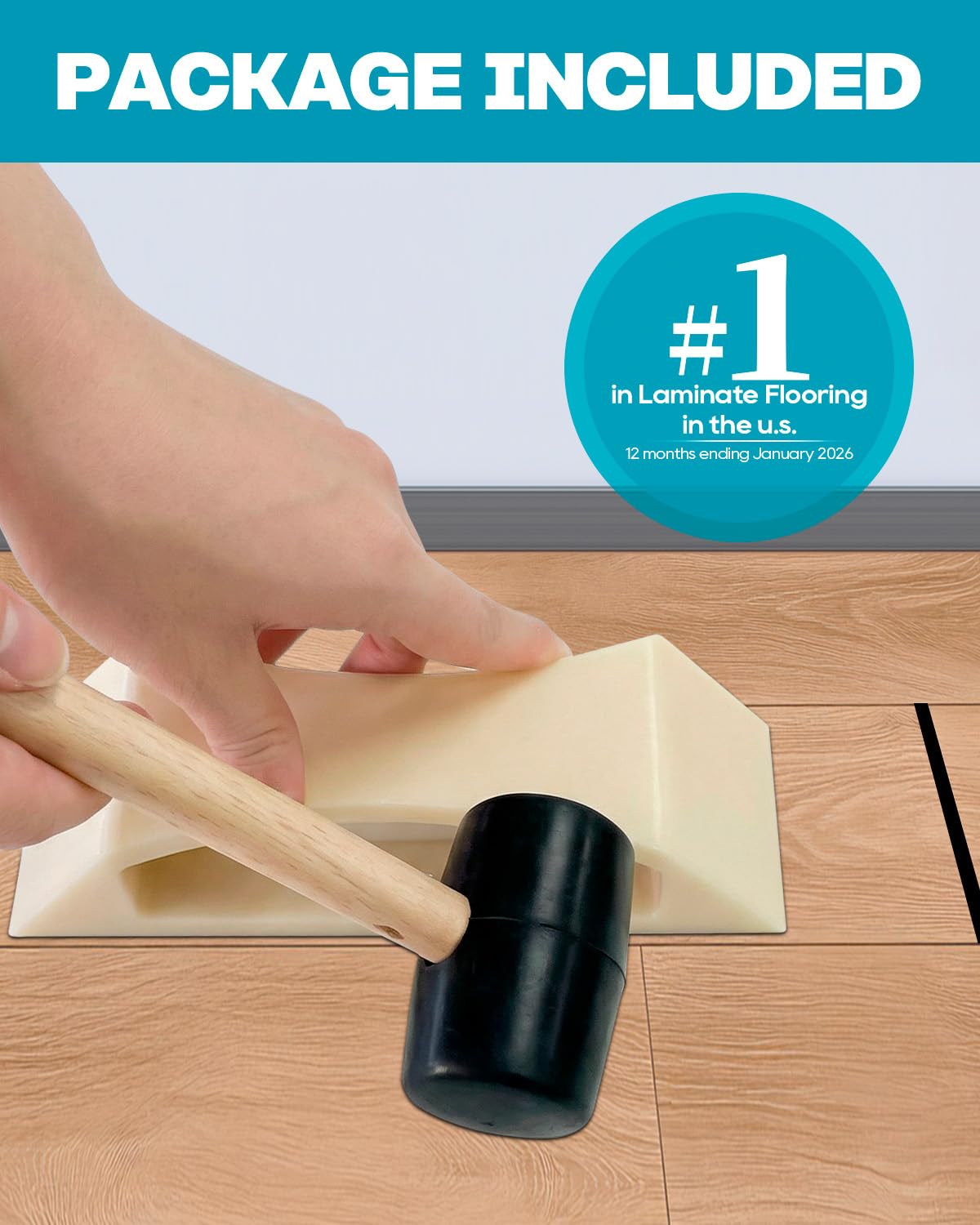 Floor Gap Fixer Complete Flooring Repair Kit with Mallet, Plank Grabber & Washable Pads, Vinyl, Hardwood Floors – Effortless Gap Fixing & Installation