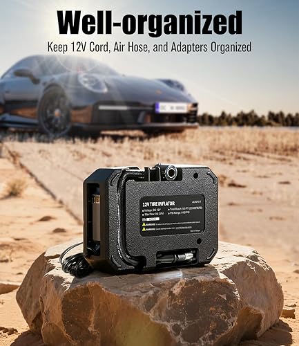 Miniatura 4 de AVID POWER 12V Tire Inflator Portable Air Compressor, Portable Car Air Pump w/Display Gauge and LED Light, Air Pump for Car Tires, Bike, Motorcycle,