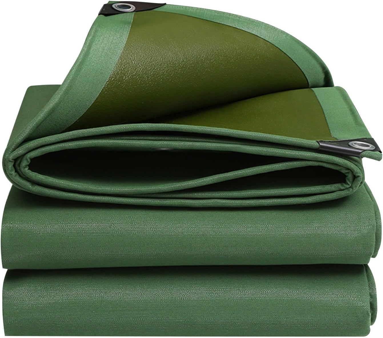 Green Canvas Tarp 600g/m² Thick Tarpaulin, Weatherproof Durable Tarp Sheet Cover with Reinforced Edges for Ground Sheets, Outdoor Tent, Patios Shade(1x2m)