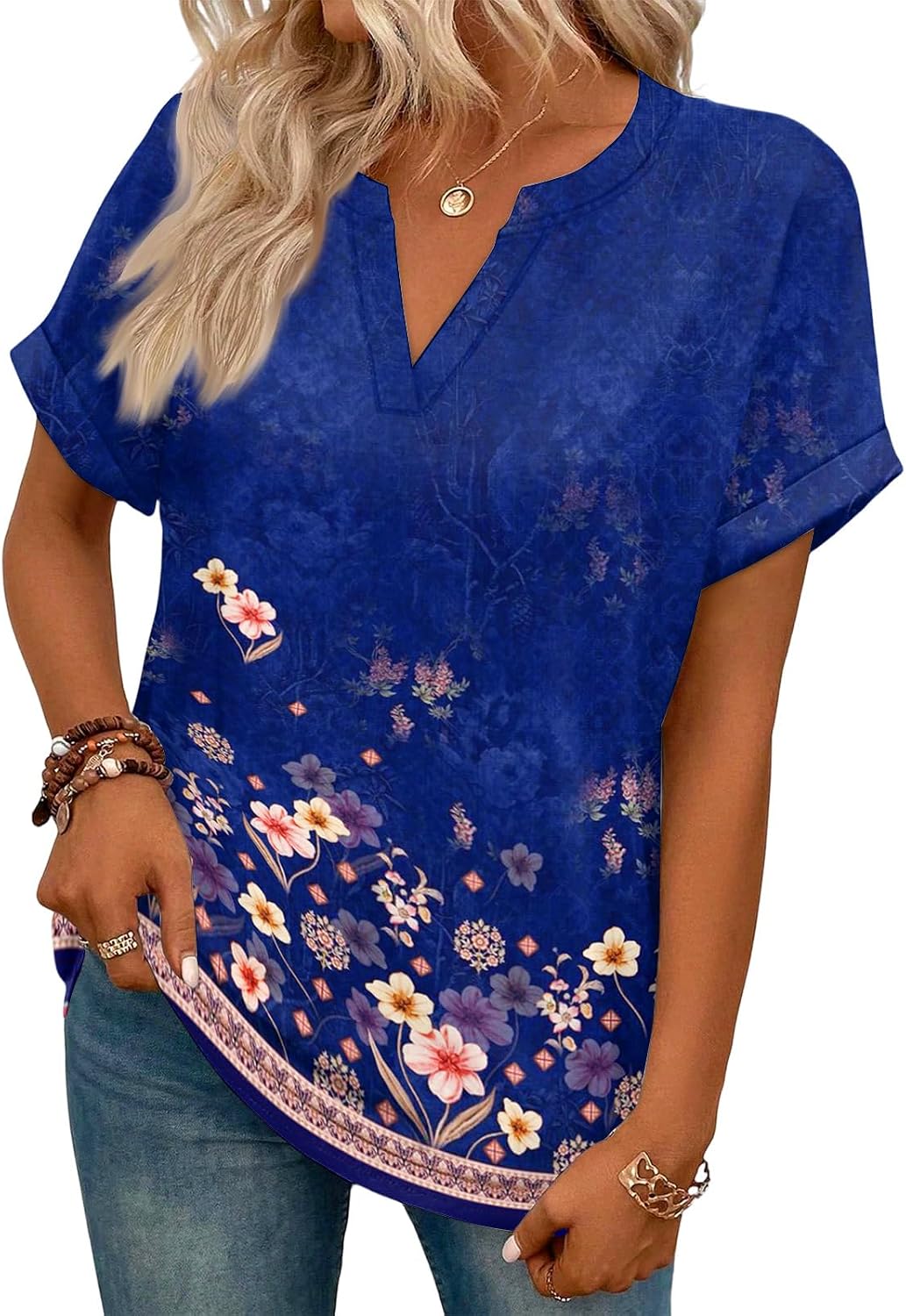 Womens Tops Trendy Summer Cute Short Sleeve 2026 Tshirts Going Out Tees Casual Sport Shirts Spring Loose Fit V Neck Pullover