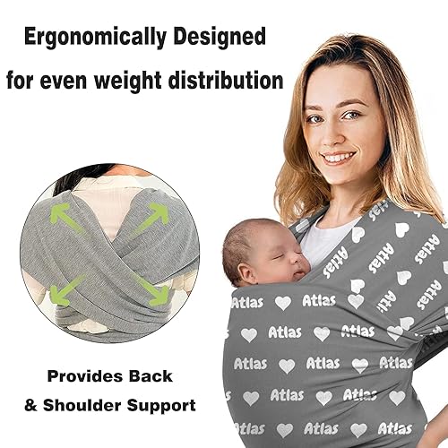 Miniatura 4 de Portabebés personalizado para recién nacidos a niños pequeños, portabebés personalizado con nombre e icono, regalo personalizado para bebé, para