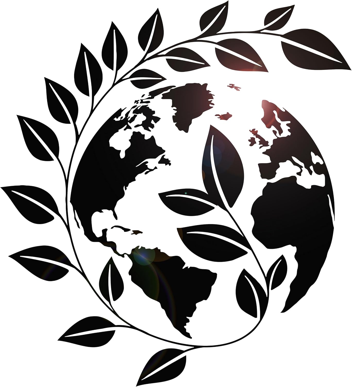 Vinyl Wall Decal Nature Earth Peace Ecology Globe World Stickers Mural Large Decor (g4457) Black