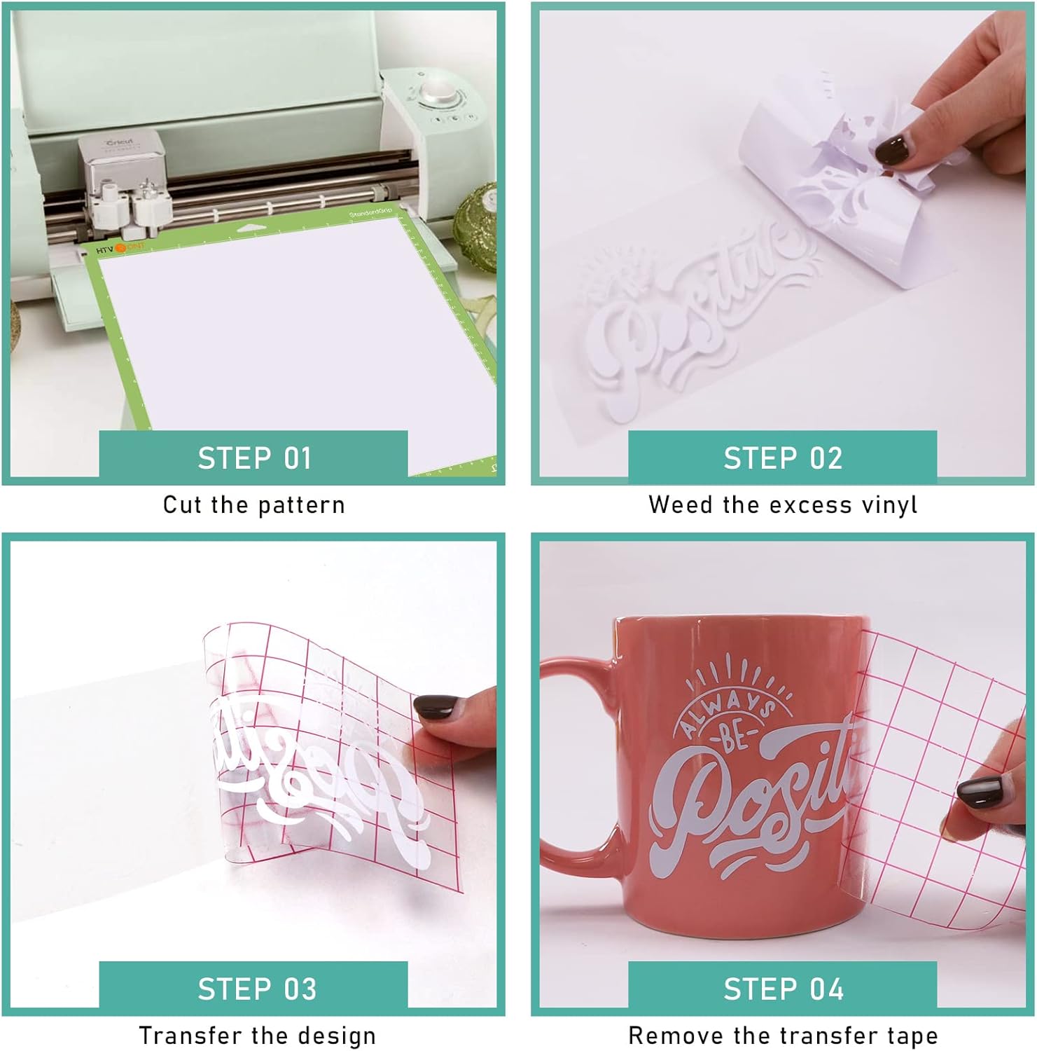 HTVRONT White Permanent Vinyl, White Adhesive Vinyl for Cricut - 12" x 8 FT Adhesive Vinyl Roll for Cricut, Silhouette, Cameo Cutters,Adhesive Vinyl Sheets for Signs, Scrapbooking (Glossy White) : Arts, Crafts & Sewing