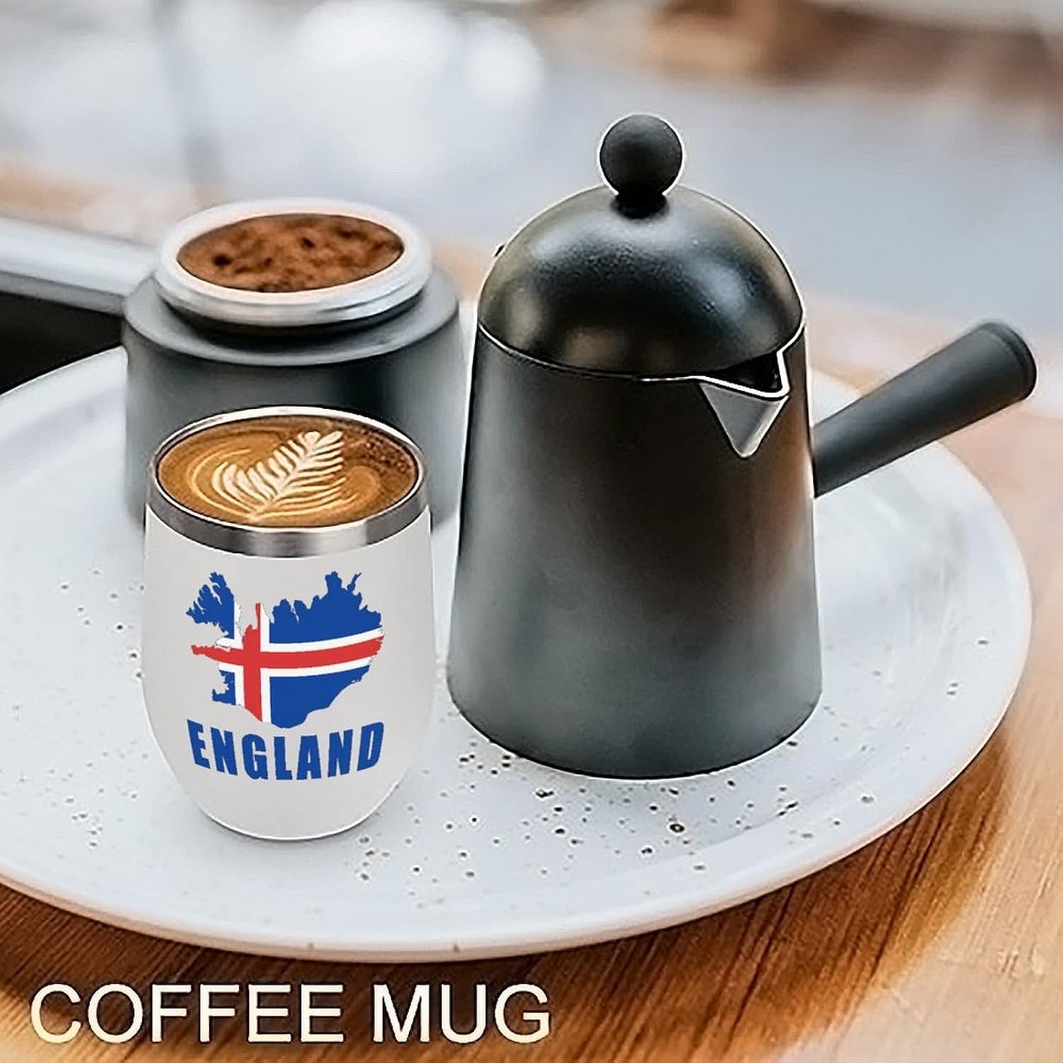 England Map Flag Insulated Drinking Cup Stainless Steel Coffee Mug Wine Tumbler with Lid 12OZ