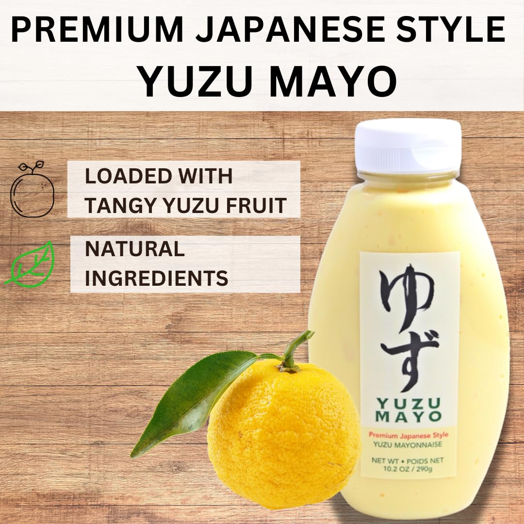 Hotaru Foods Yuzu Mayonnaise - Premium Japanese Style, Mayo from Japan, 10.2 oz (3-Pack)