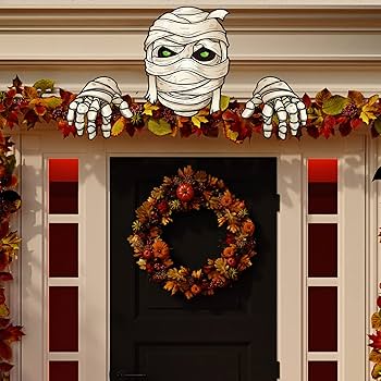 Sawysine 3 Pieces Halloween Fence Peeker Decoration Scary Peeper Halloween Outdoor Garden Yard Decor For Home Patio Holiday Party Lawn Garden Fence Pathway Decorations(Skeleton