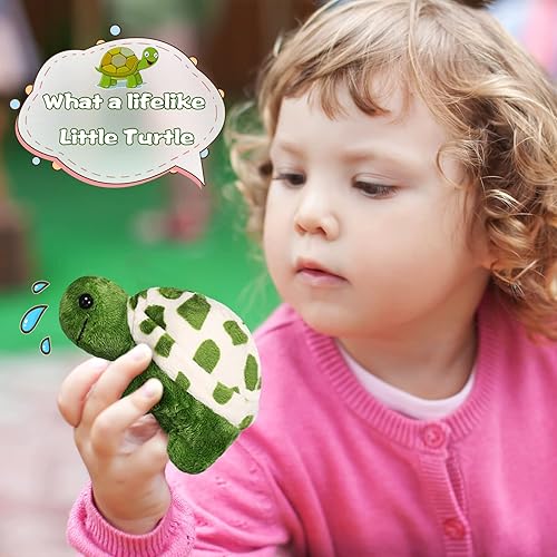 Miniatura 4 de Skylety 12 piezas de mini tortuga de juguete de peluche suave animal marino pequeño juguete de peluche tortuga lindo animal de peluche para adultos,