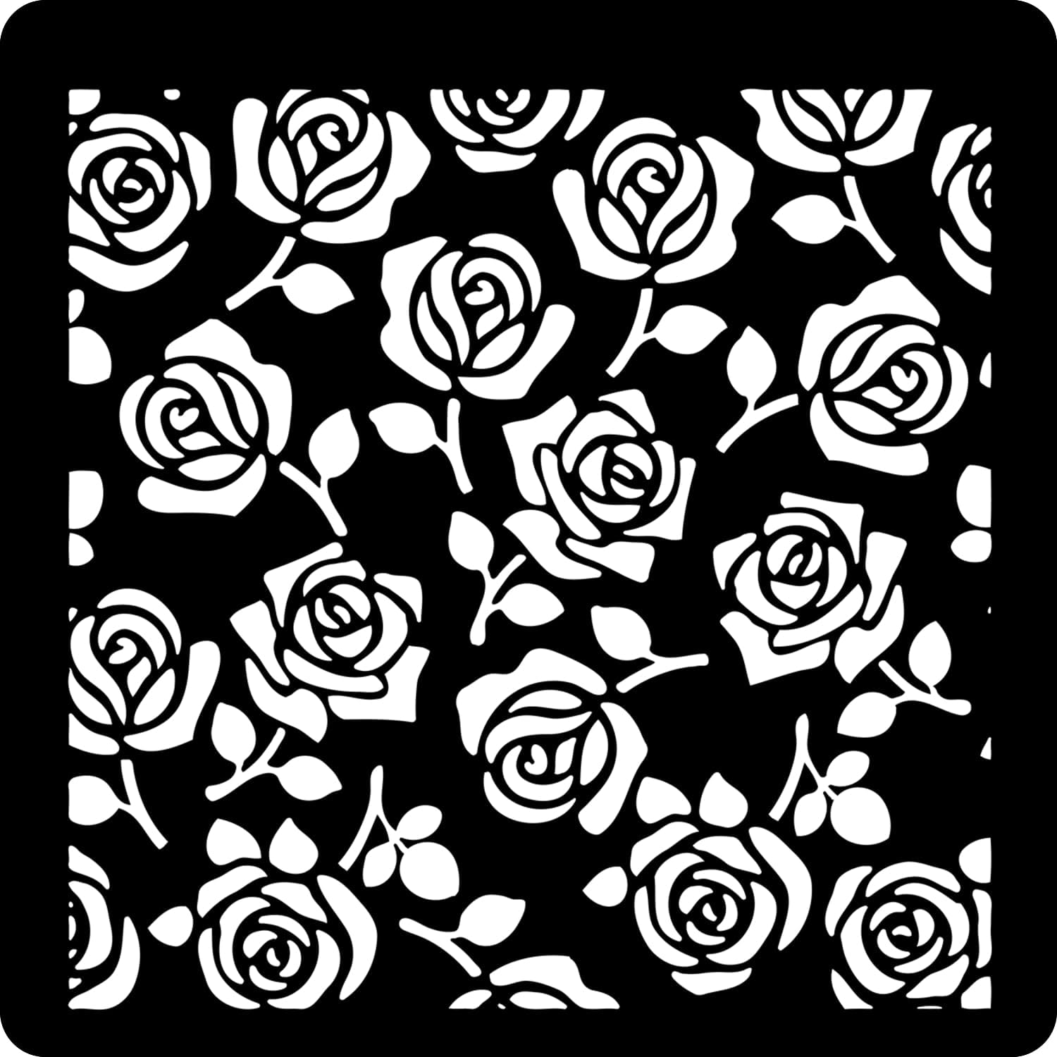 Rose Pattern Craft Stencils for Wall Painting Big Size 12x12 inch Reusable Stencil for Painting, Fabric, Glass, Wall Painting, and Craft Painting, 2177