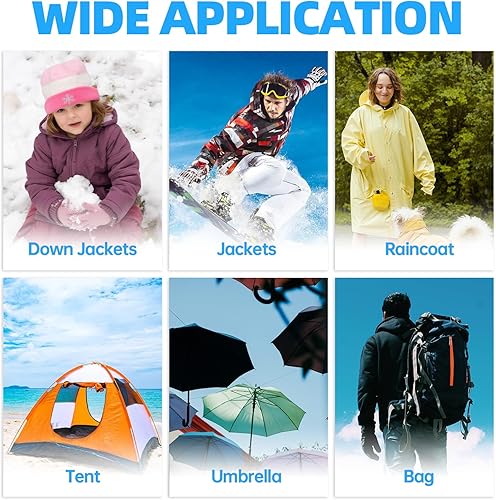 Miniatura 4 de 5 parches de reparación de nailon que no planchan autoadhesivos, impermeables, ligeros, para ropa, chaquetas, jeans, tienda de campaña (negro,