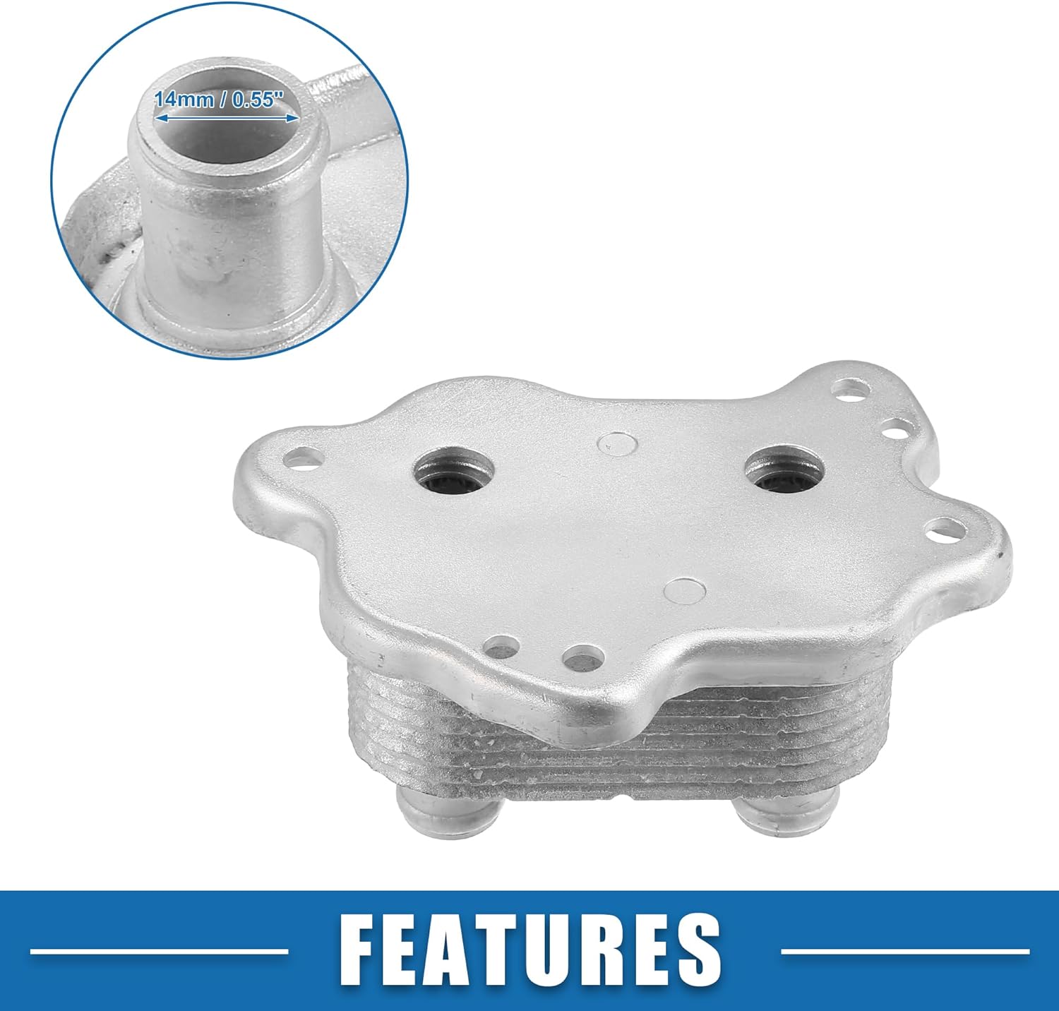 Automatic Engine Oil Cooler No.11427509212 Transmission Heat Exchanger Oil Cooler for Mini Cooper 2002-2008 Aluminum Silver Tone