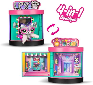 متجر Littlest Pet Shop - Spin & Style Boutique - السلسلة 4 - شخصية لعبة رأس مزركش LPS أصلية من الجيل 7، لعبة حيوان قابلة للتحصيل، للأعمار 4+