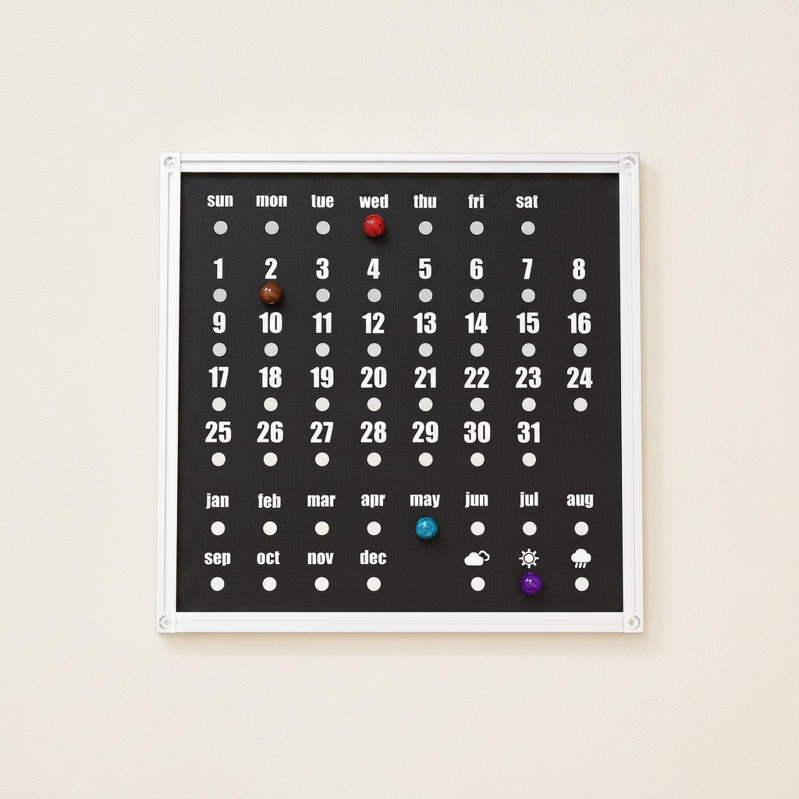 Calendario Continuo Escritorio Pequeño Calendario con Marcadores Móviles Elegan para Oficina en Casa, Estilo A