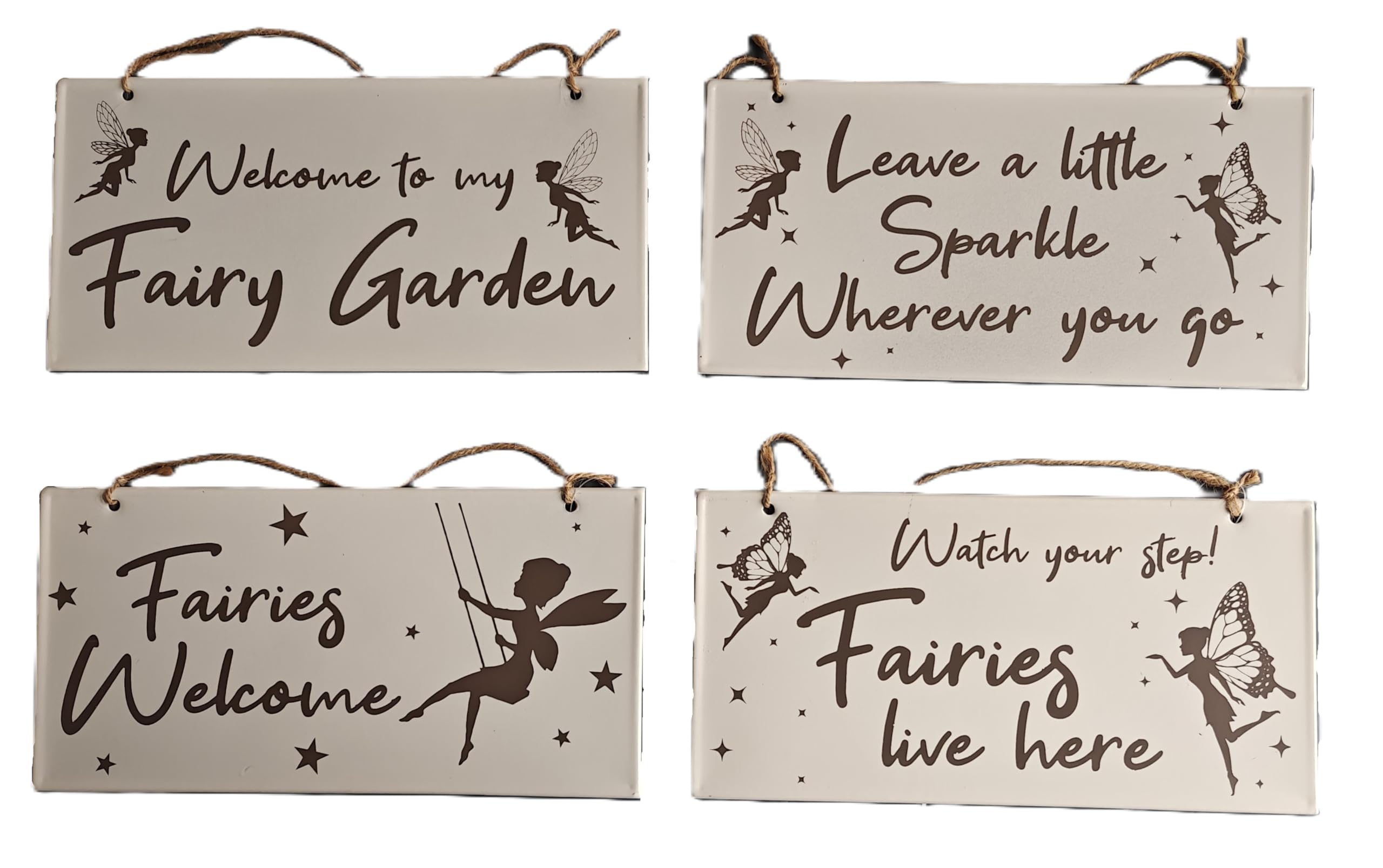 Lr Supplies Mixed Fairy Sign Metal Hanging Plaque Garden House Shabby Chic Sweet Gift Shed Decor