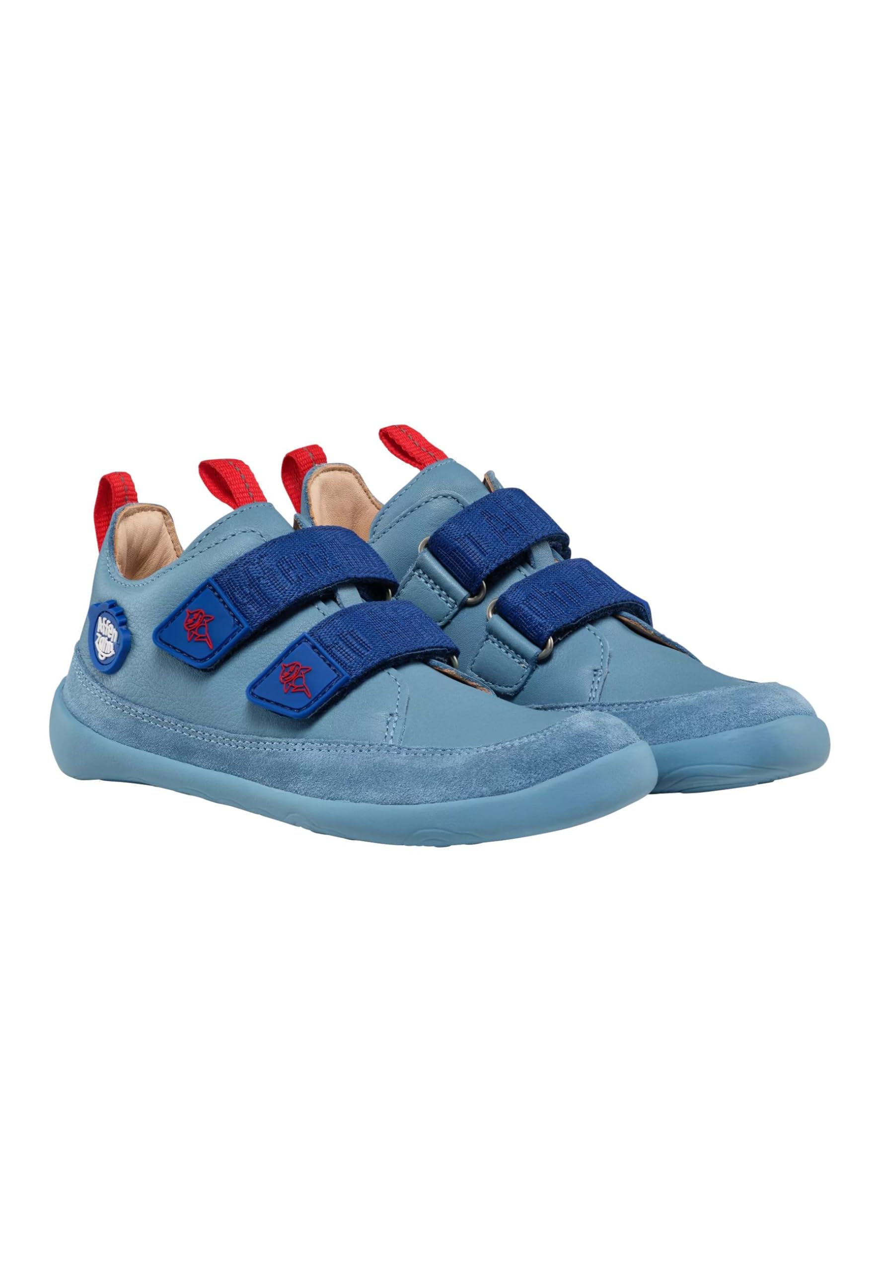 Affenzahn Halbschuh Leder Buddy mit Klettverschluss Weich rutschfest Flexibel Reflektierend für Jungen und Mädchen in Größe 21-32