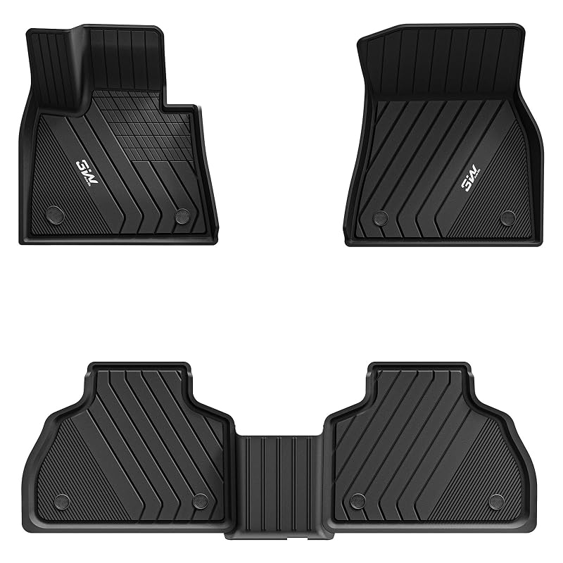 Tapetes automotivos em TPE para BMW X7 6 lugares 2020–2027, pretos, para todas as condições climáticas, 3W