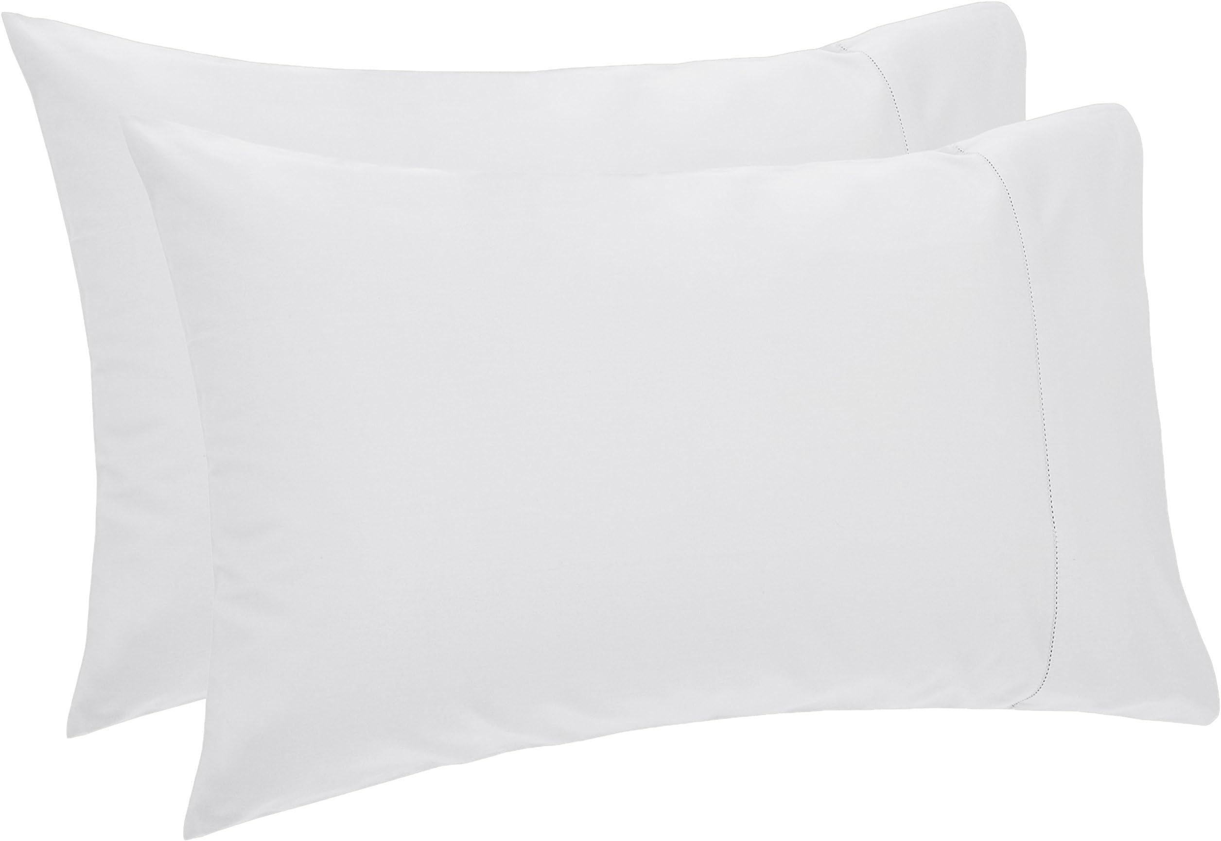 Amazon Brand – Pinzon 400-Thread-Count Hemstitch Egyptian Cotton Pillowcases - King, Light Grey (Set of 2)