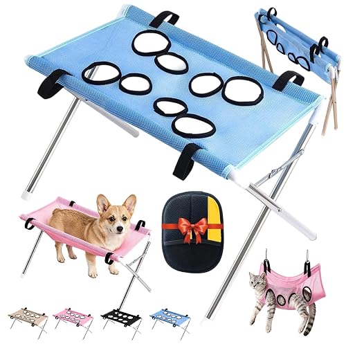 2-in-1 Foldable Pet Grooming Bed for Small Large Dogs Cats Pet Salon (D)