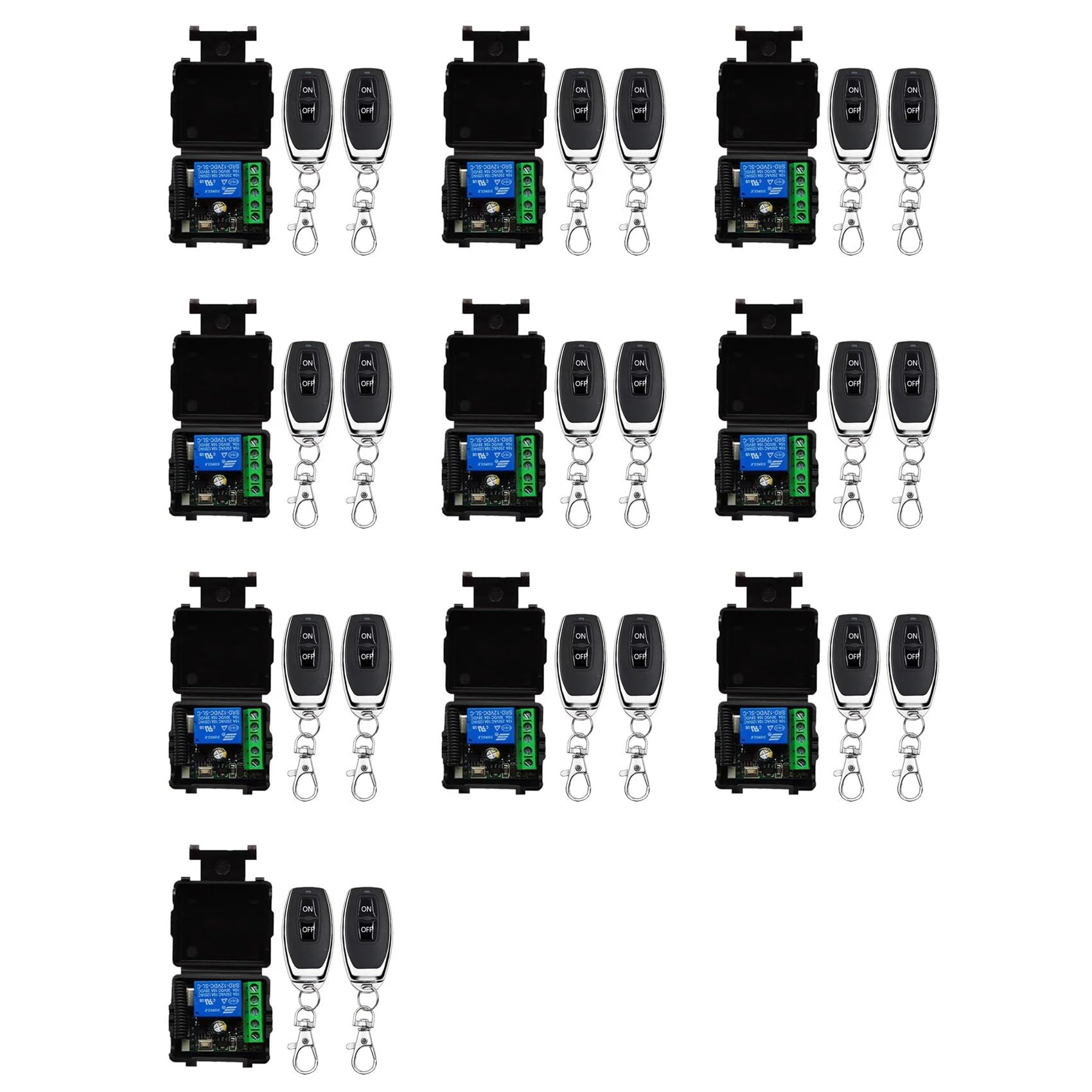Jnchdghwa As Shown 10X 433Mhz Wireless Remote Control Switch Relay 12V Remote Control Switch For Garage Door Motor Light Control