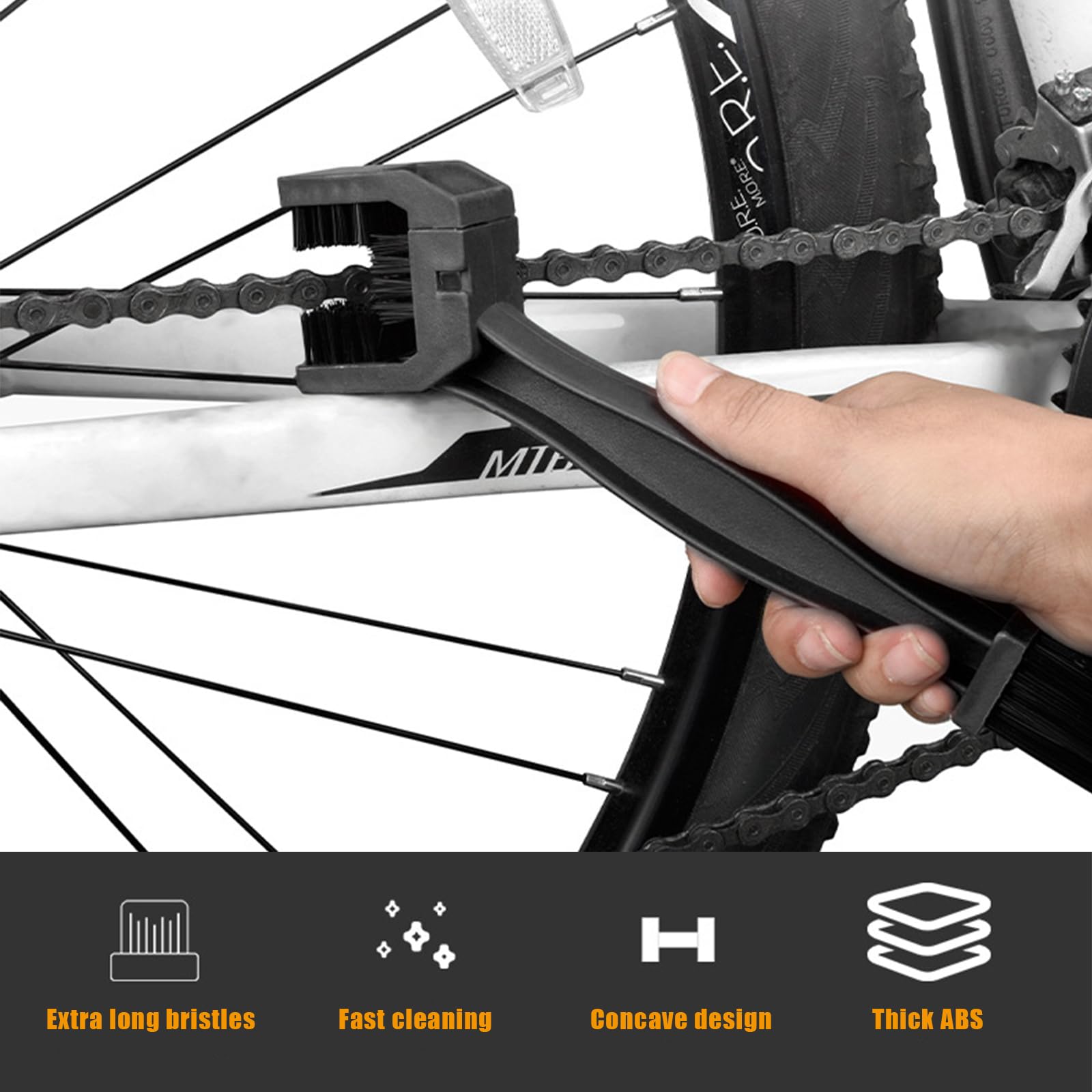 Ziciner Cepillo de cadena de bicicleta para motocicleta, herramienta de limpieza de cadena y rueda, limpiador de cadena y engranajes, arandela de cadena de bicicleta para cadena de bicicleta de