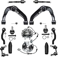 Vista 51 de Detroit Axle - Kit de suspensión de 14 piezas para Jeep Liberty 2006-2007, 2 cubos de rodamiento de ruedas, 2 brazos de control superior, 2 rótulas